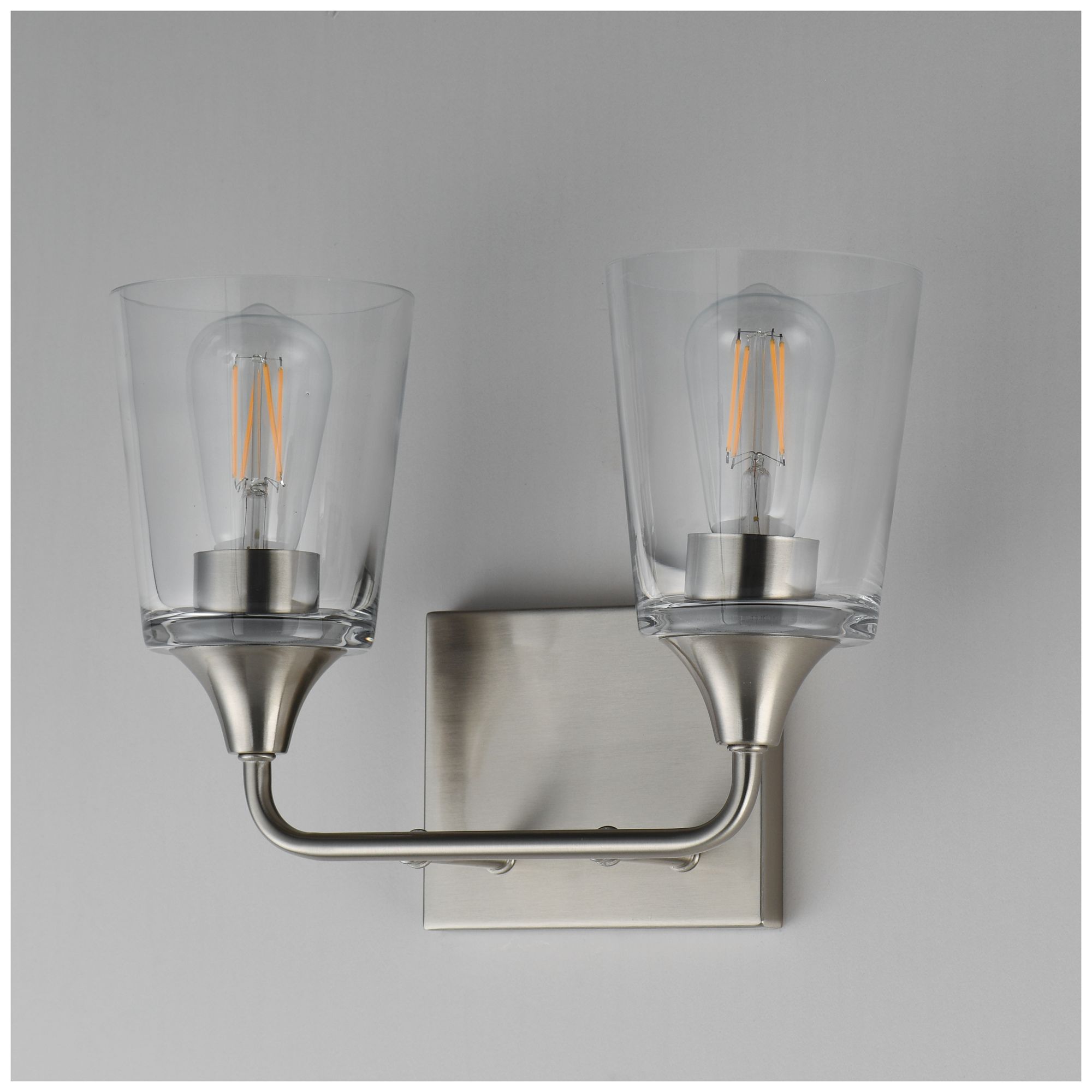 Image 6 Maxim Hudson 13" Wide Clear/Satin Nickel 2-Light Bath Vanity more views