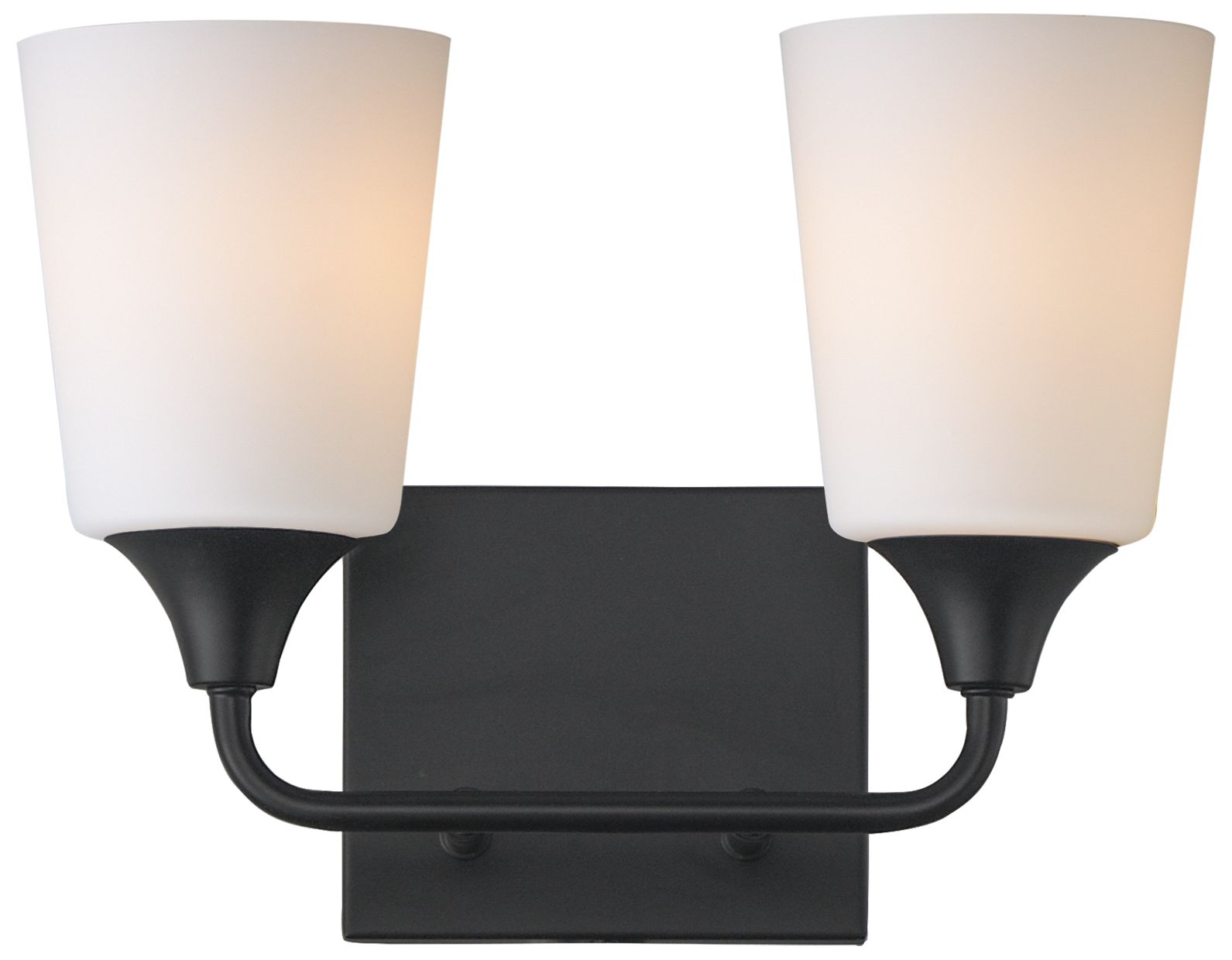 Maxim Hudson 13" Wide White/Black 2-Light Bath Vanity