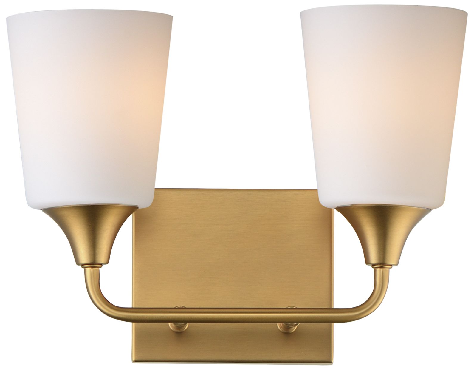 Maxim Hudson 13" Wide White/Natural Aged Brass 2-Light Bath Vanity