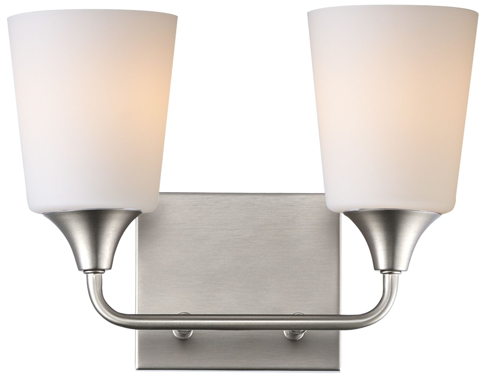 Maxim Hudson 13" Wide White/Satin Nickel 2-Light Bath Vanity