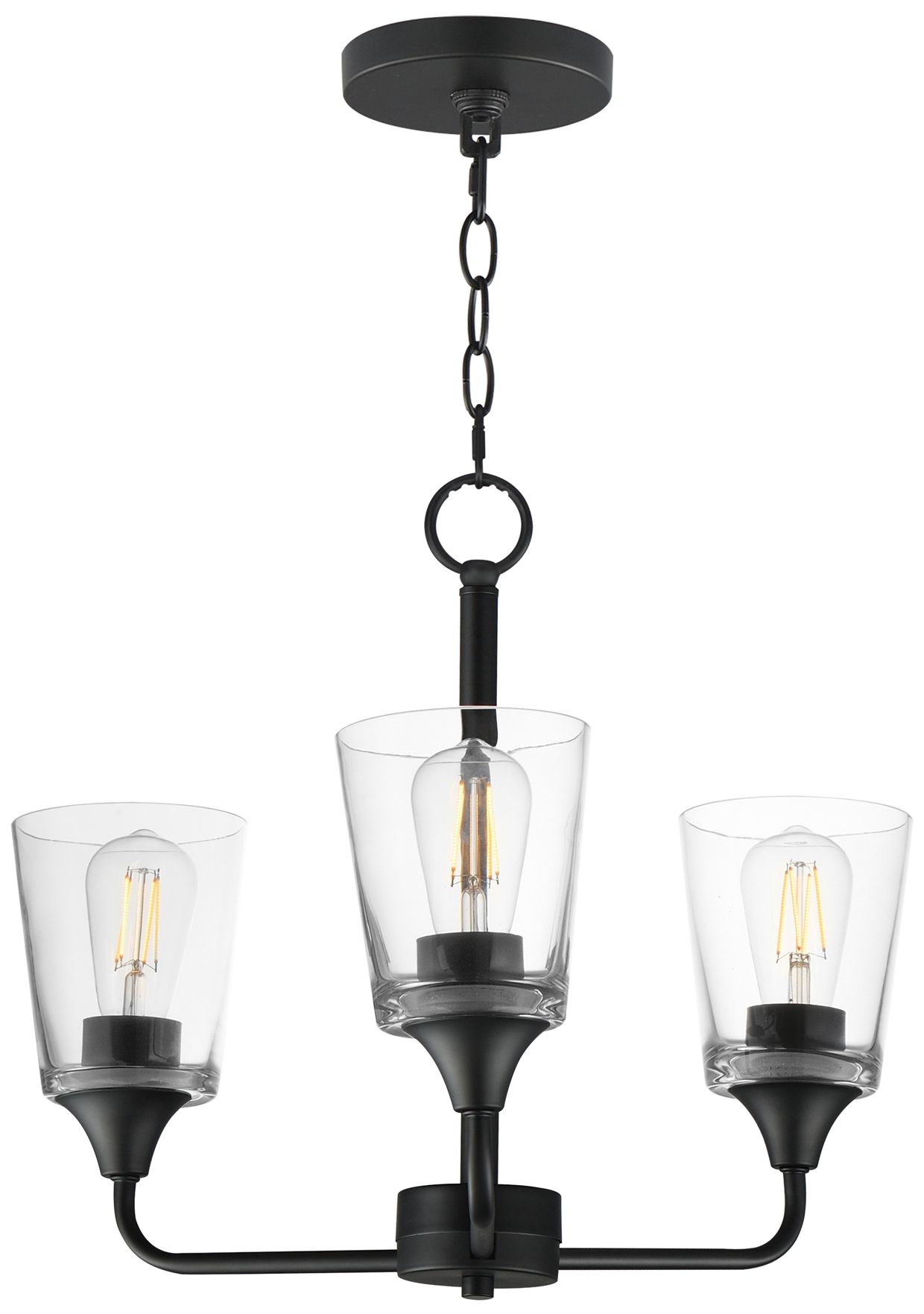 Maxim Hudson 19 3/4" Wide Clear/Black 3-Light Chandelier