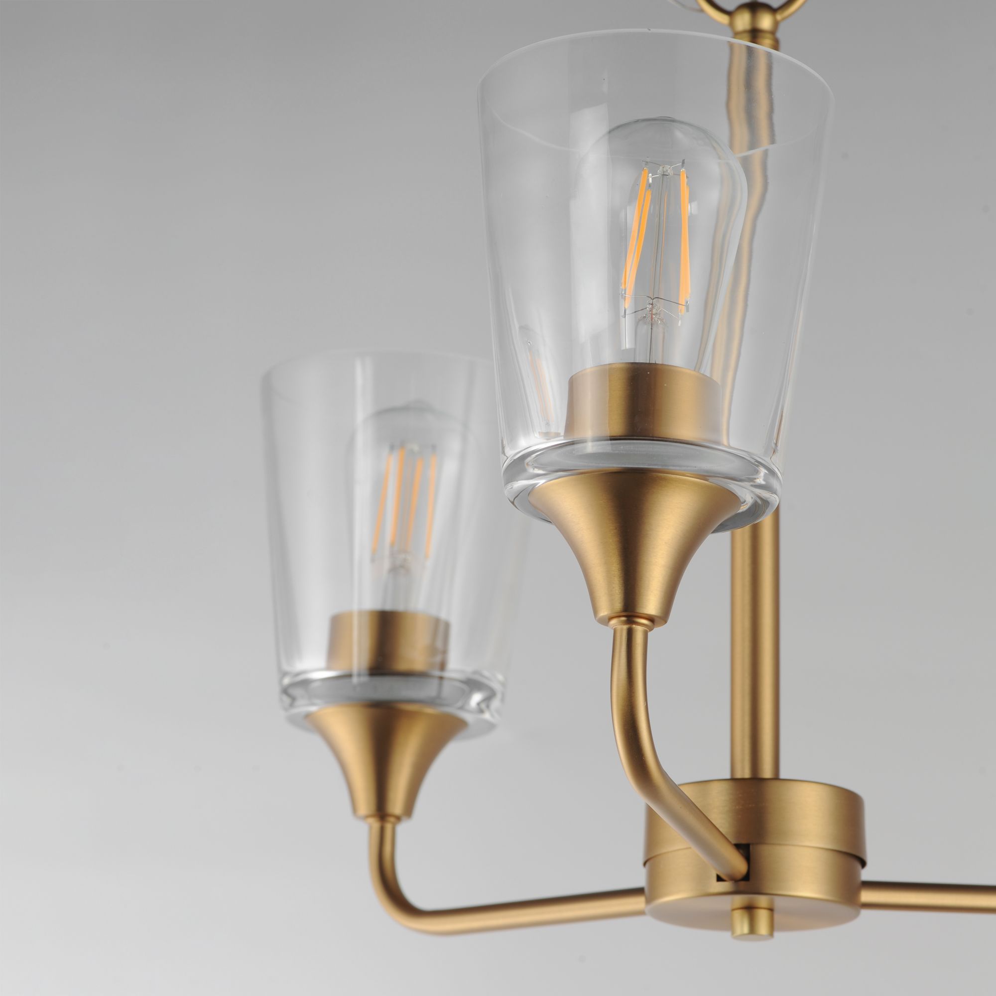 Thumbnail4 of Maxim Hudson 19 3/4" Wide Clear/Natural Aged Brass 3-Light Chandelier more views
