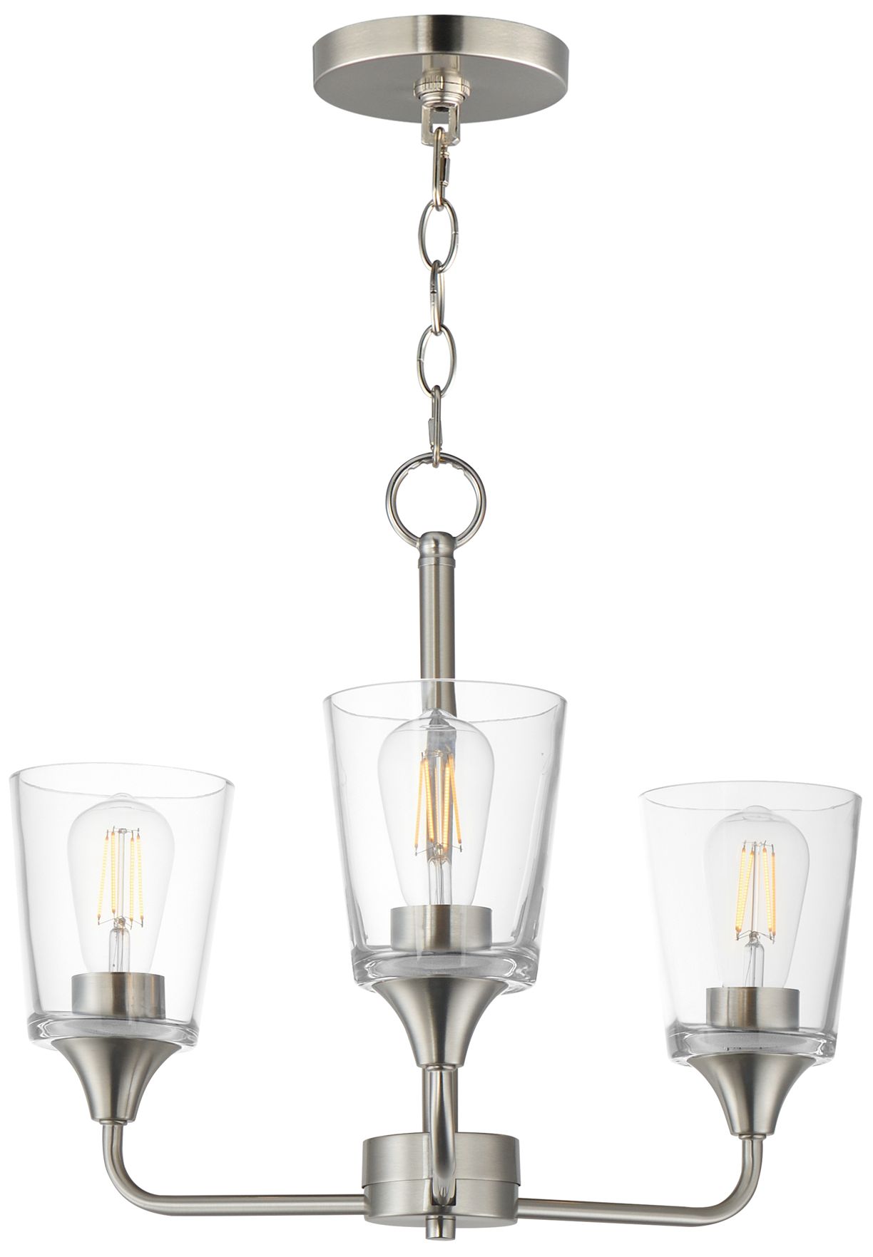 Maxim Hudson 19 3/4" Wide Clear/Satin Nickel 3-Light Chandelier