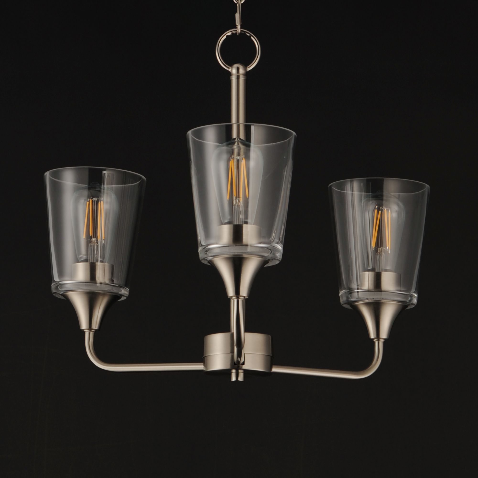 Image 3 Maxim Hudson 19 3/4" Wide Clear/Satin Nickel 3-Light Chandelier more views