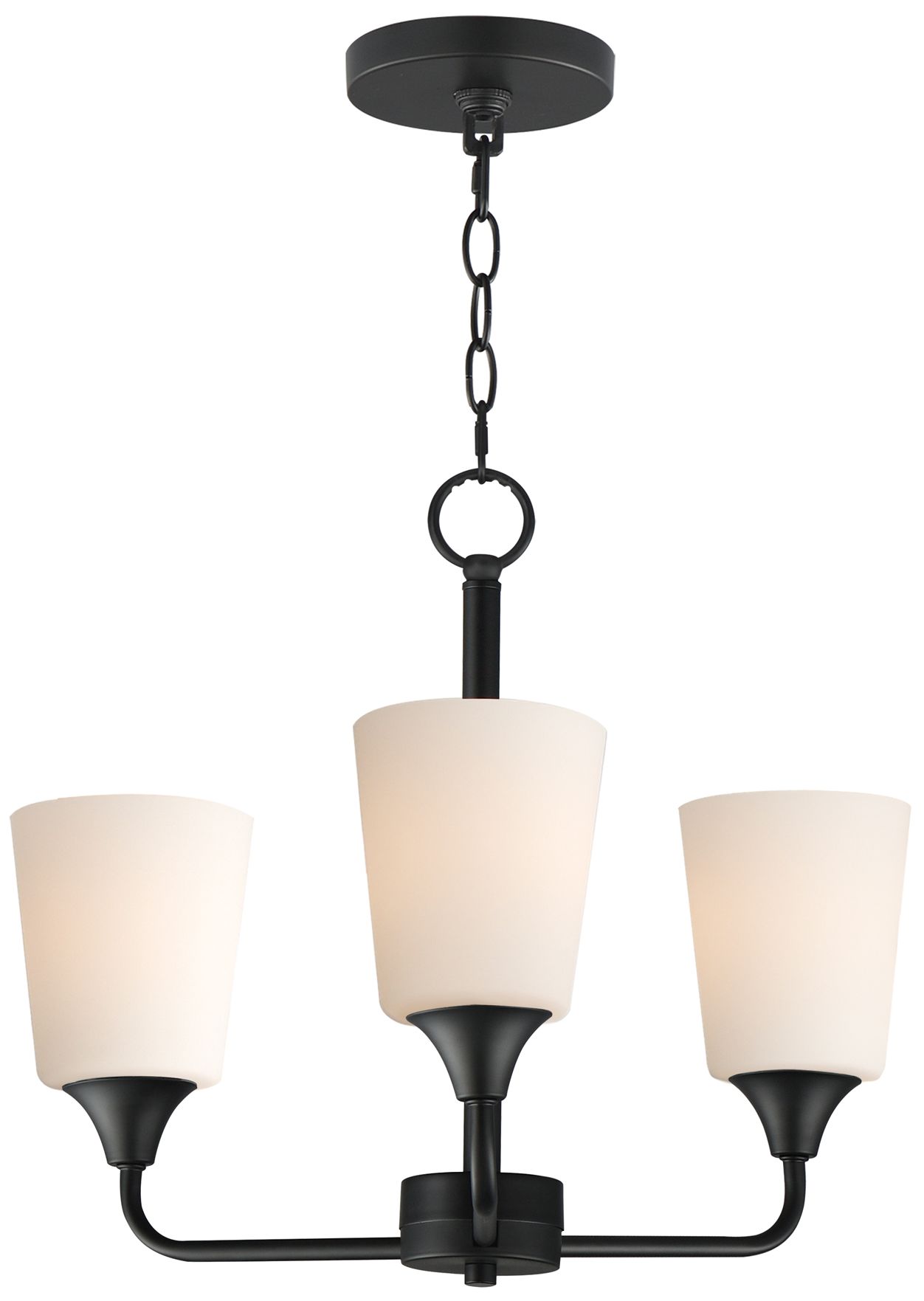 Maxim Hudson 19 3/4" Wide White/Black 3-Light Chandelier