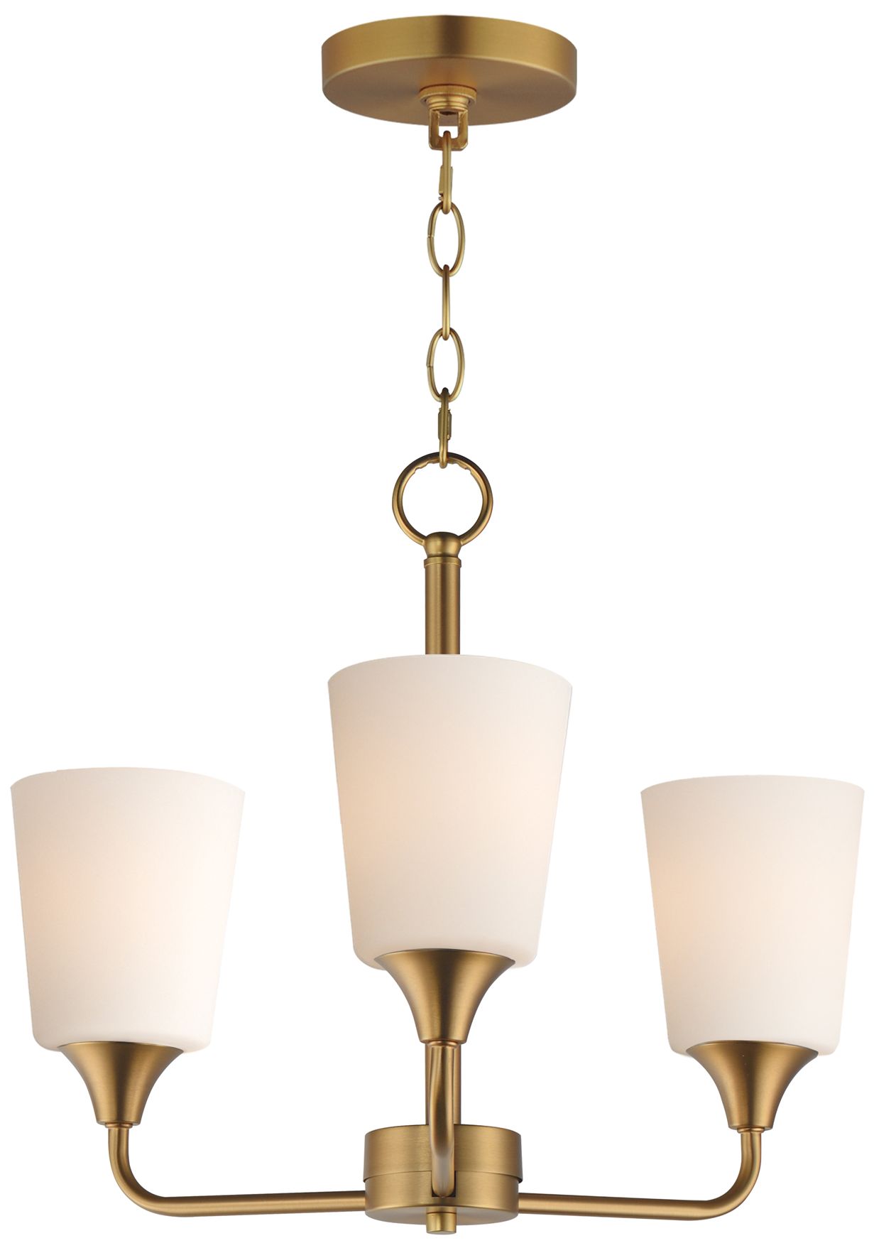 Maxim Hudson 19 3/4" Wide White/Natural Aged Brass 3-Light Chandelier