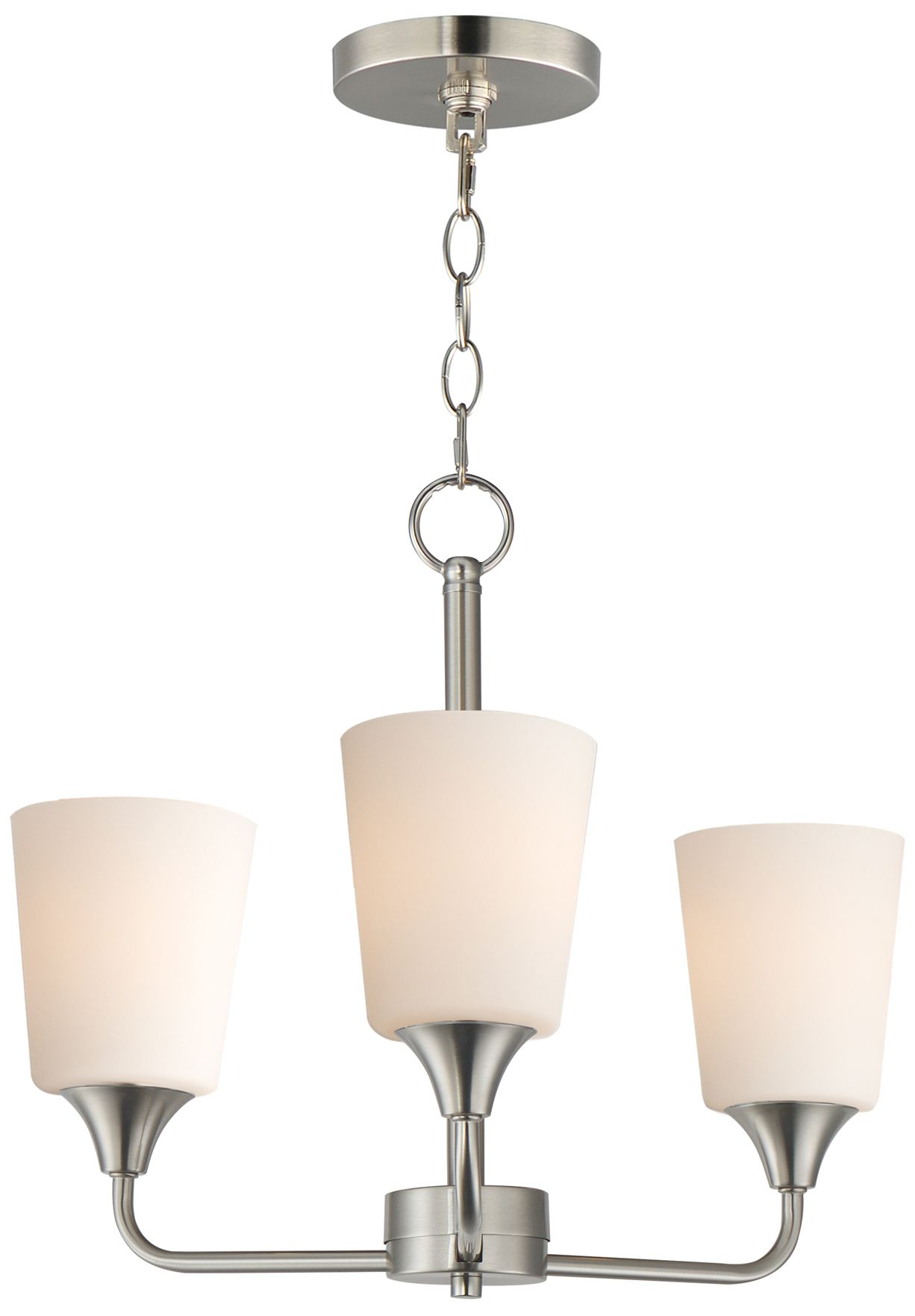 Maxim Hudson 19 3/4" Wide White/Satin Nickel 3-Light Chandelier
