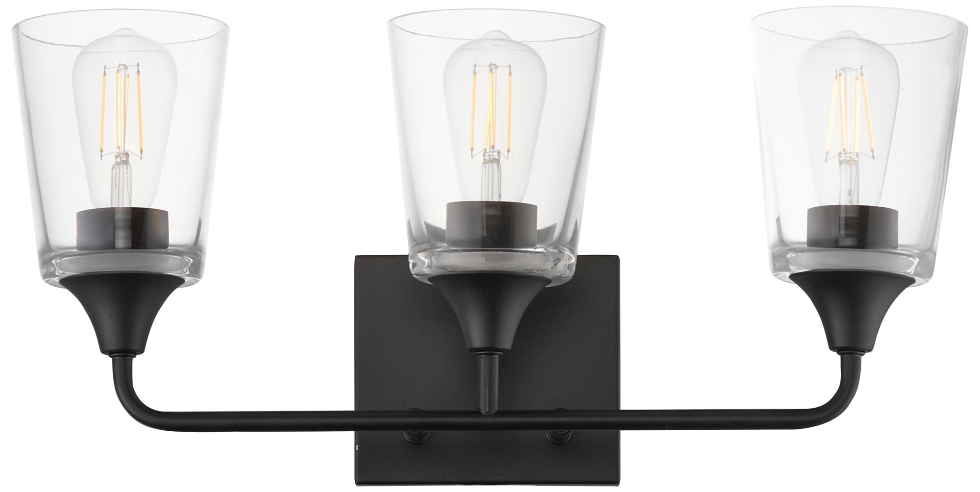 Maxim Hudson 20 1/2" Wide Clear/Black 3-Light Bath Vanity