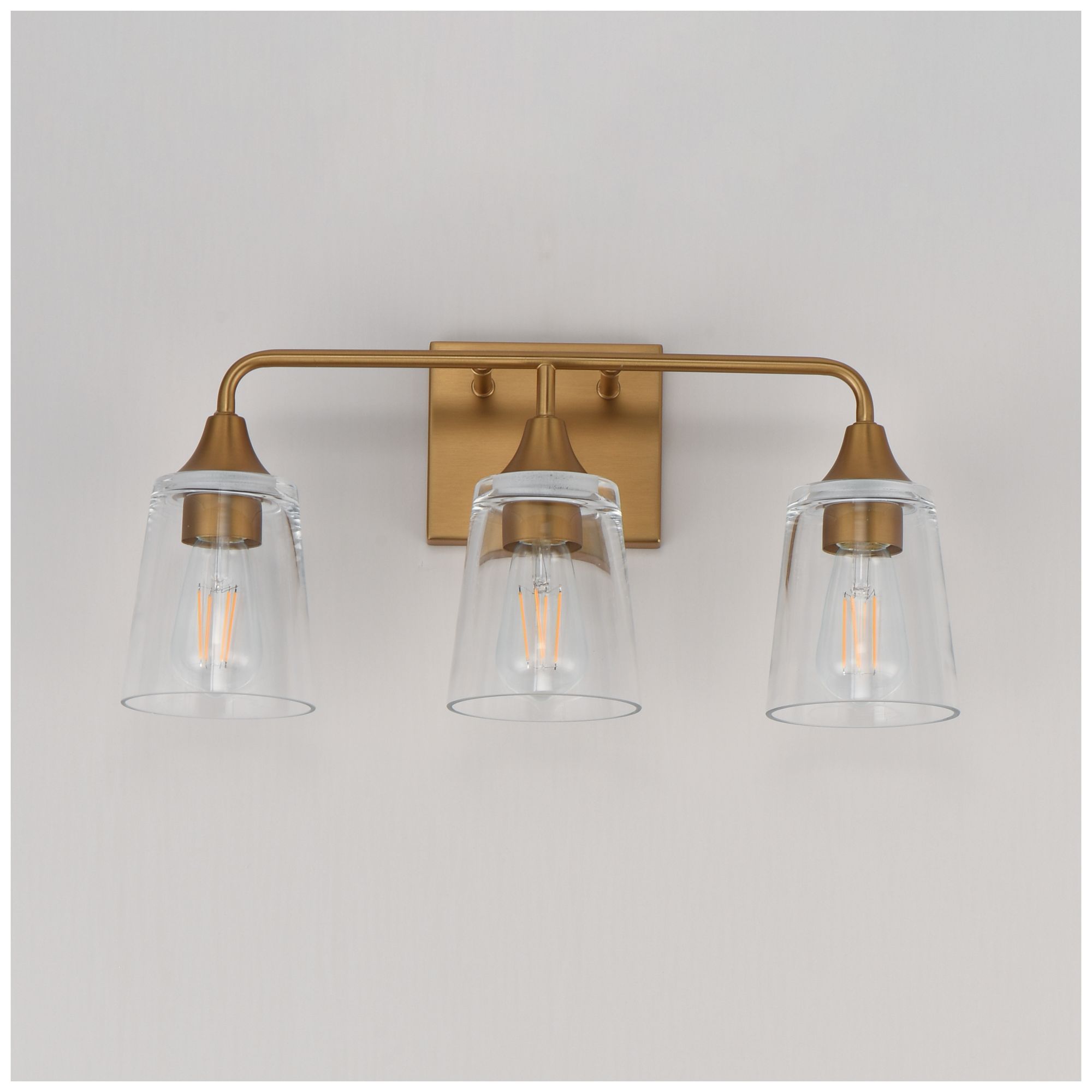 Image 3 Maxim Hudson 20 1/2" Wide Clear/Natural Aged Brass 3-Light Bath Vanity more views