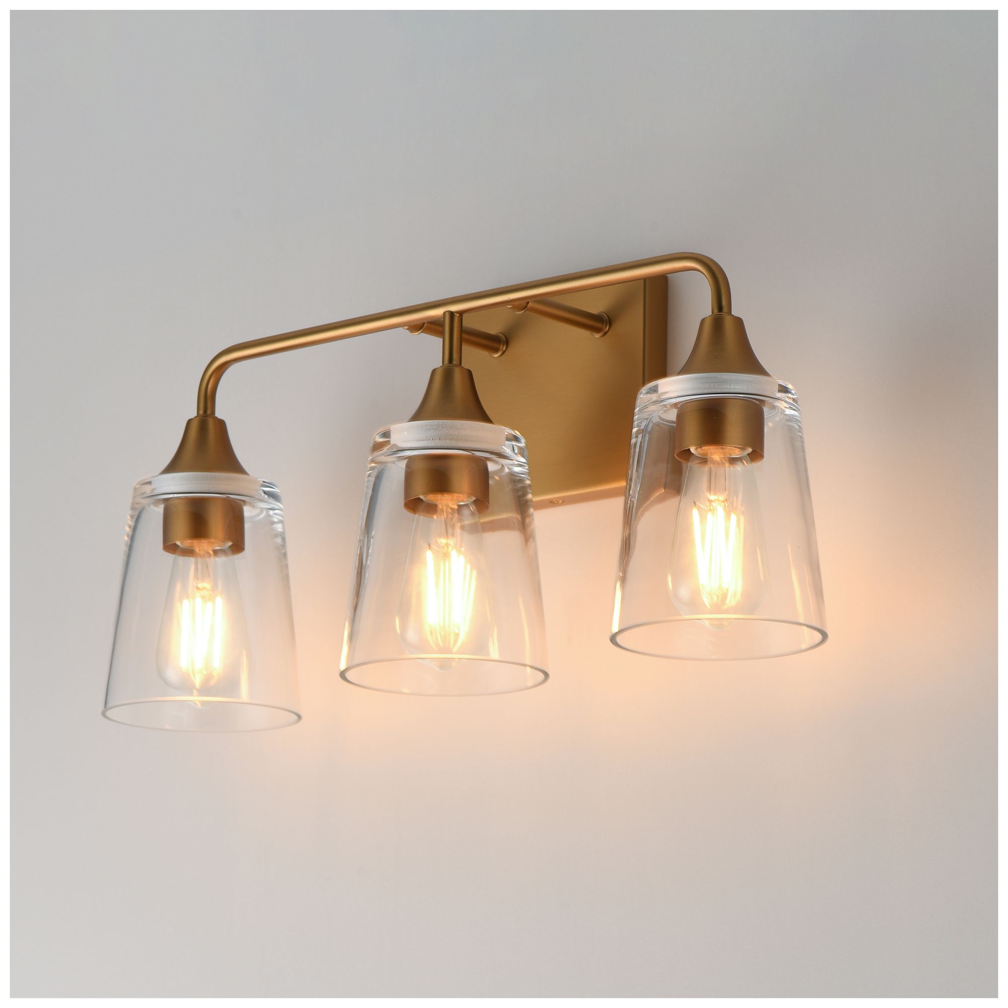 Image 4 Maxim Hudson 20 1/2" Wide Clear/Natural Aged Brass 3-Light Bath Vanity more views