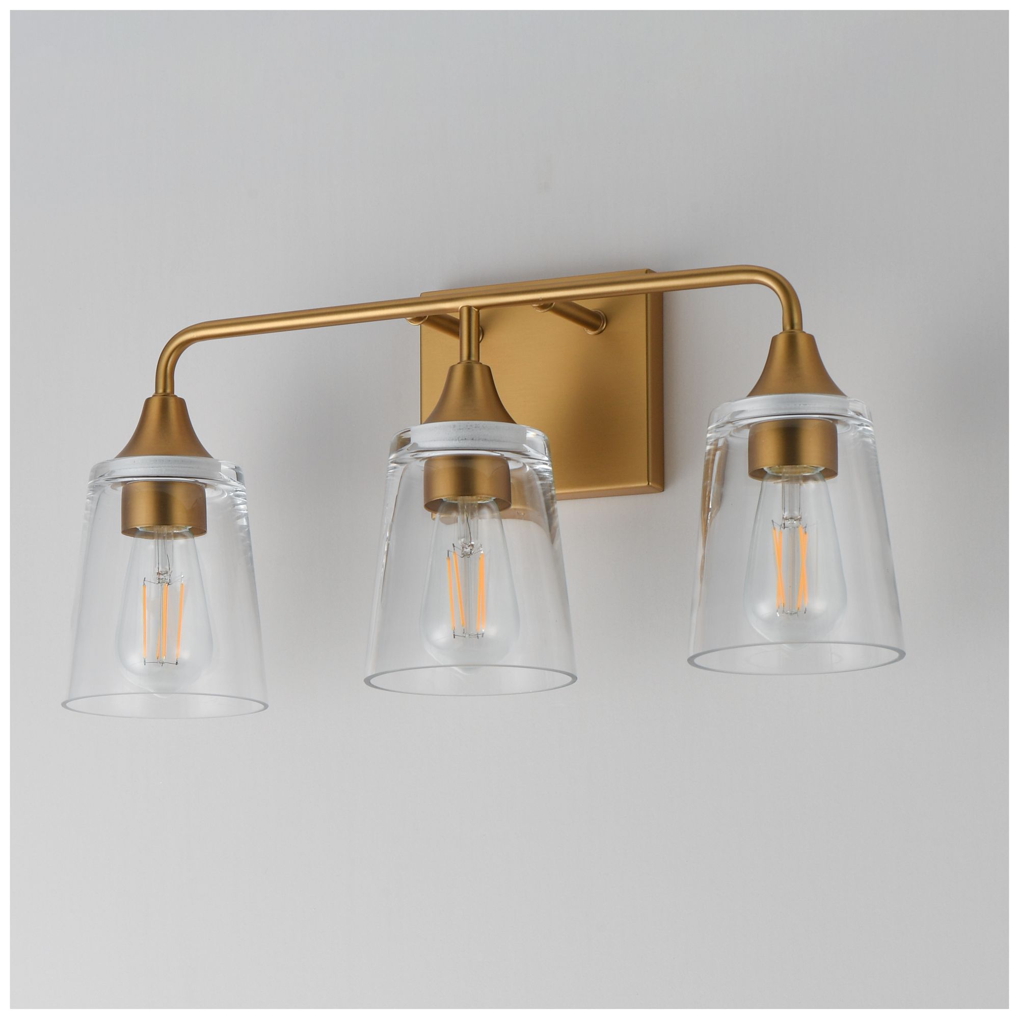 Image 5 Maxim Hudson 20 1/2" Wide Clear/Natural Aged Brass 3-Light Bath Vanity more views