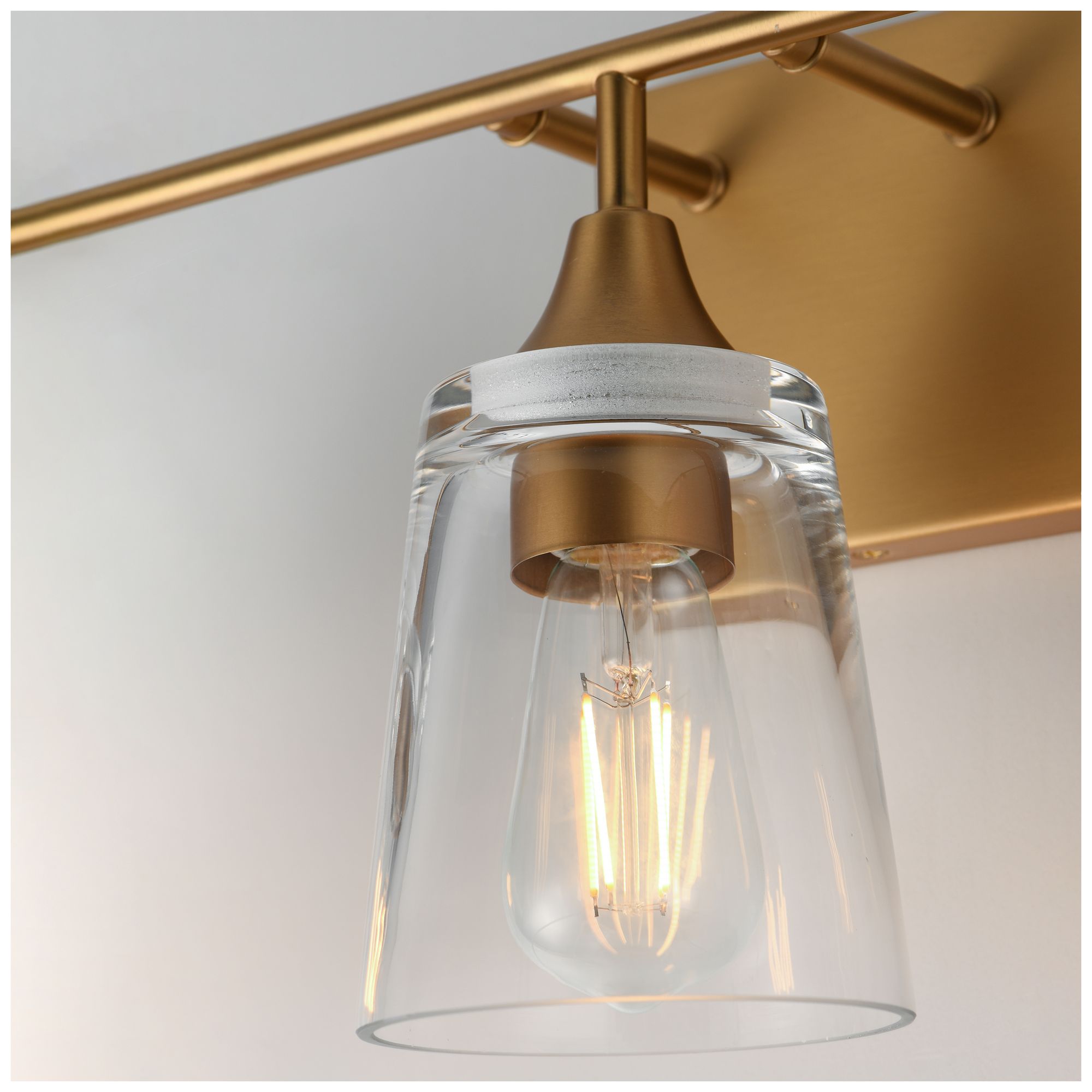 Image 6 Maxim Hudson 20 1/2" Wide Clear/Natural Aged Brass 3-Light Bath Vanity more views
