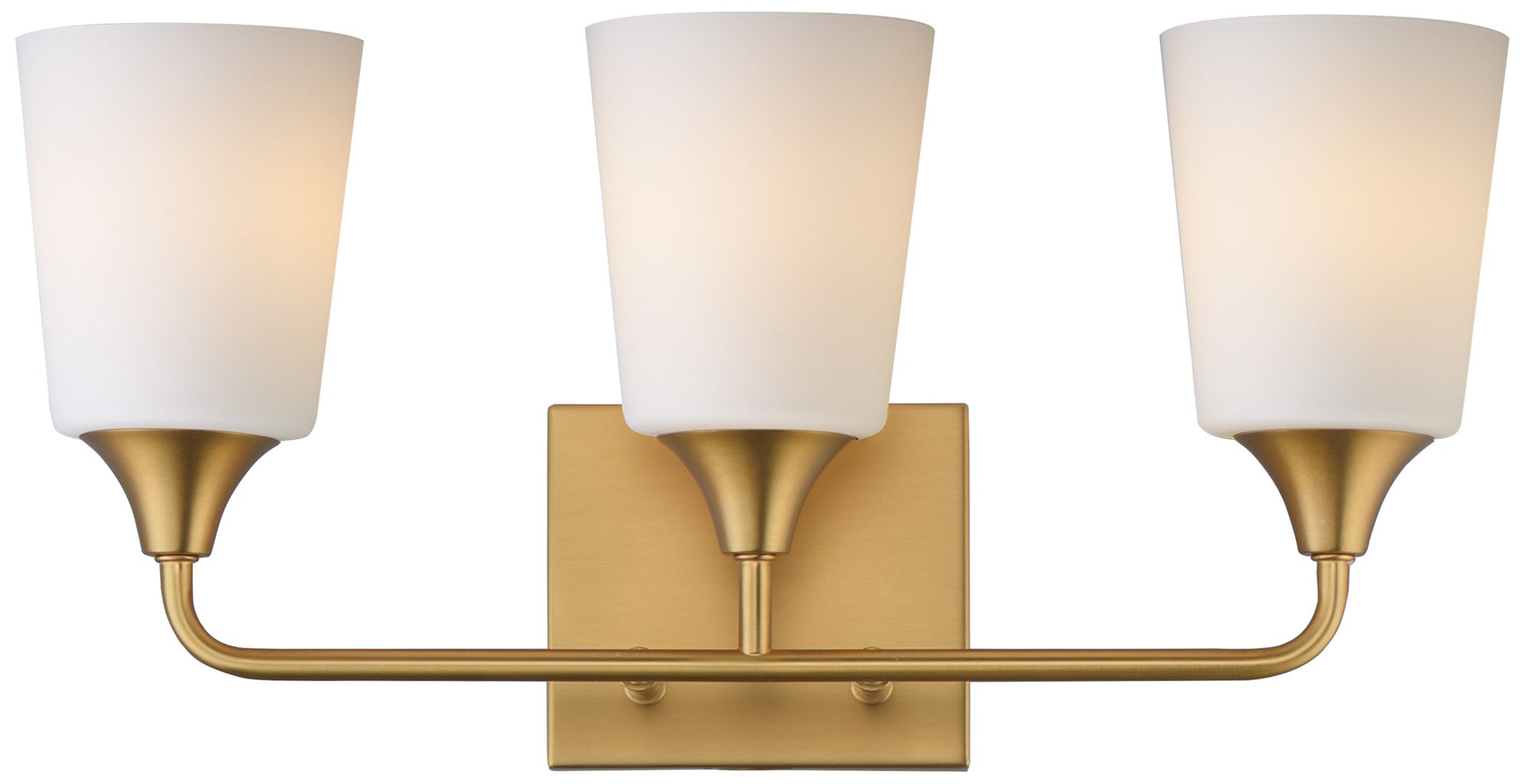 Maxim Hudson 20 1/2" Wide White/Natural Aged Brass 3-Light Bath Vanity