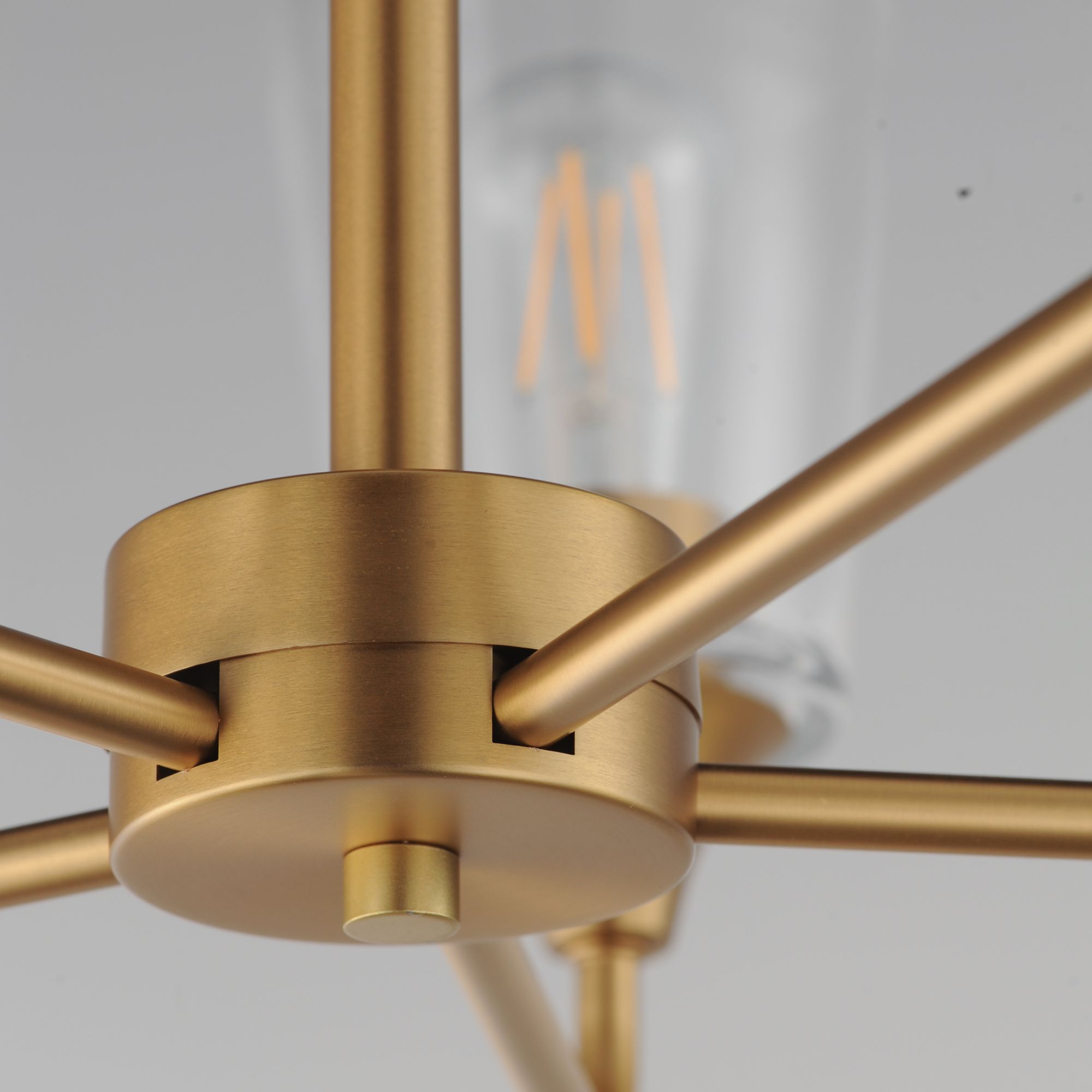 Image 4 Maxim Hudson 24" Wide Clear/Natural Aged Brass 5-Light Chandelier more views
