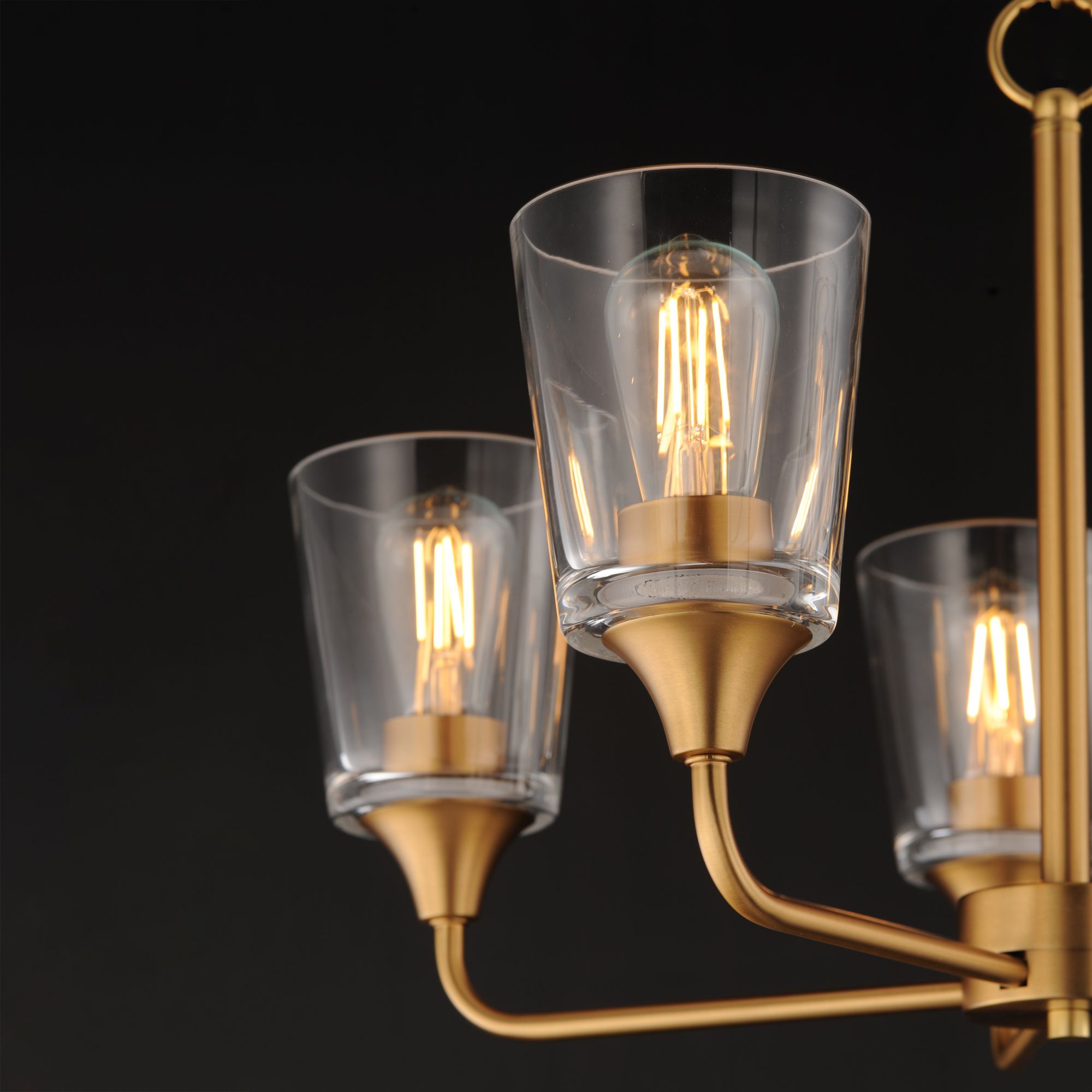 Image 5 Maxim Hudson 24" Wide Clear/Natural Aged Brass 5-Light Chandelier more views