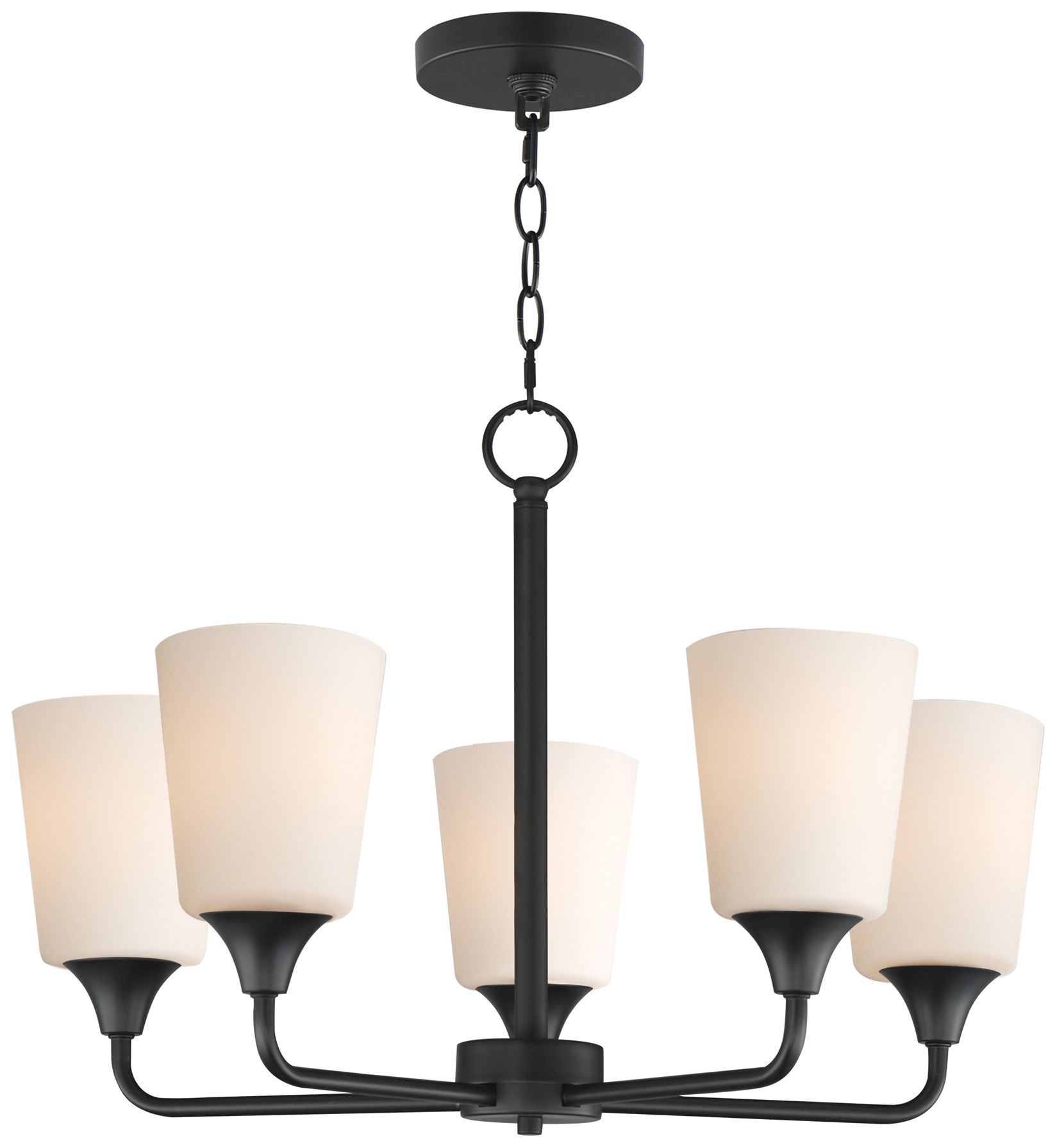 Maxim Hudson 24" Wide White/Black 5-Light Chandelier