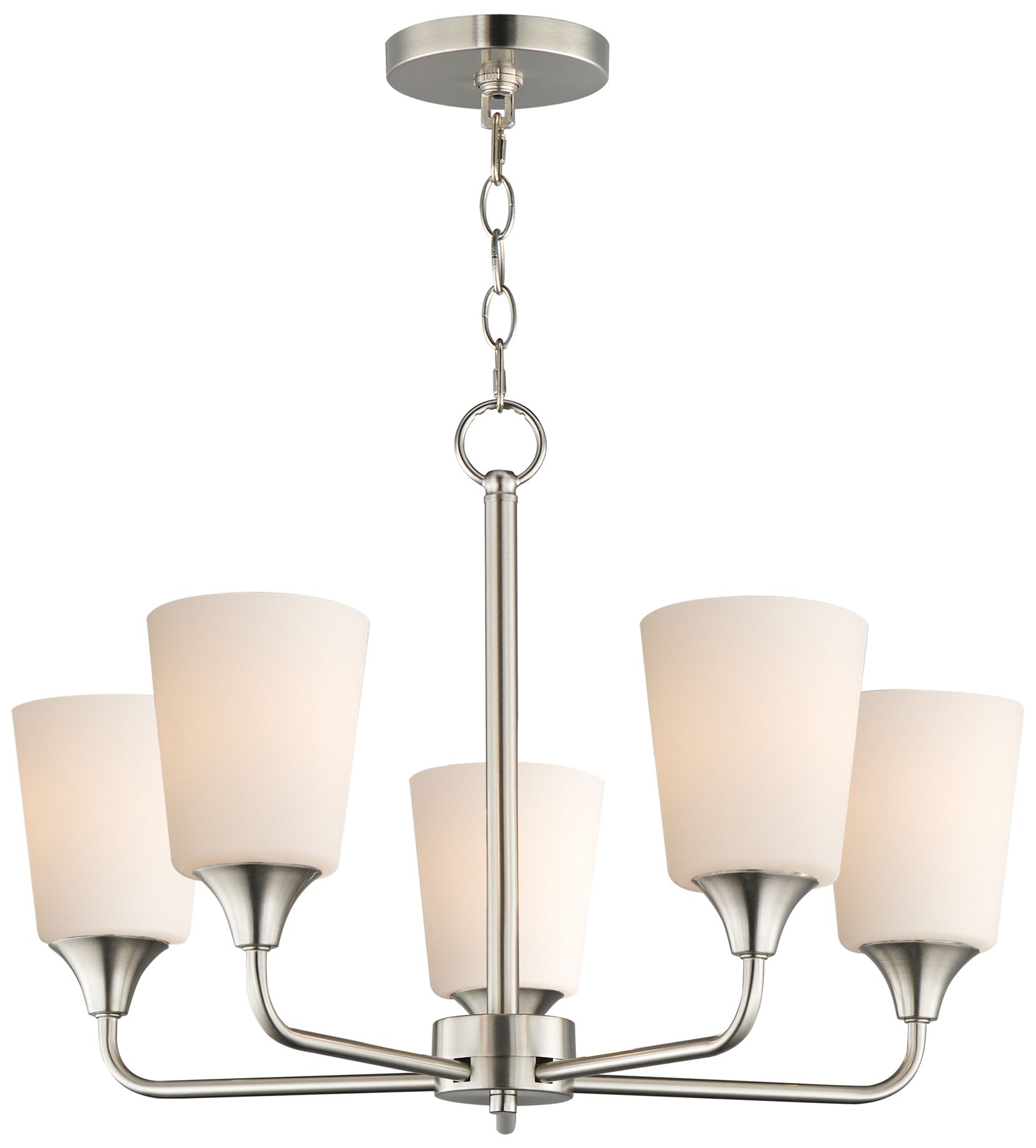 Maxim Hudson 24" Wide White/Satin Nickel 5-Light Chandelier