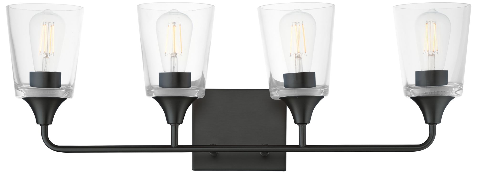 Maxim Hudson 28 1/4" Wide Clear/Black 4-Light Bath Vanity