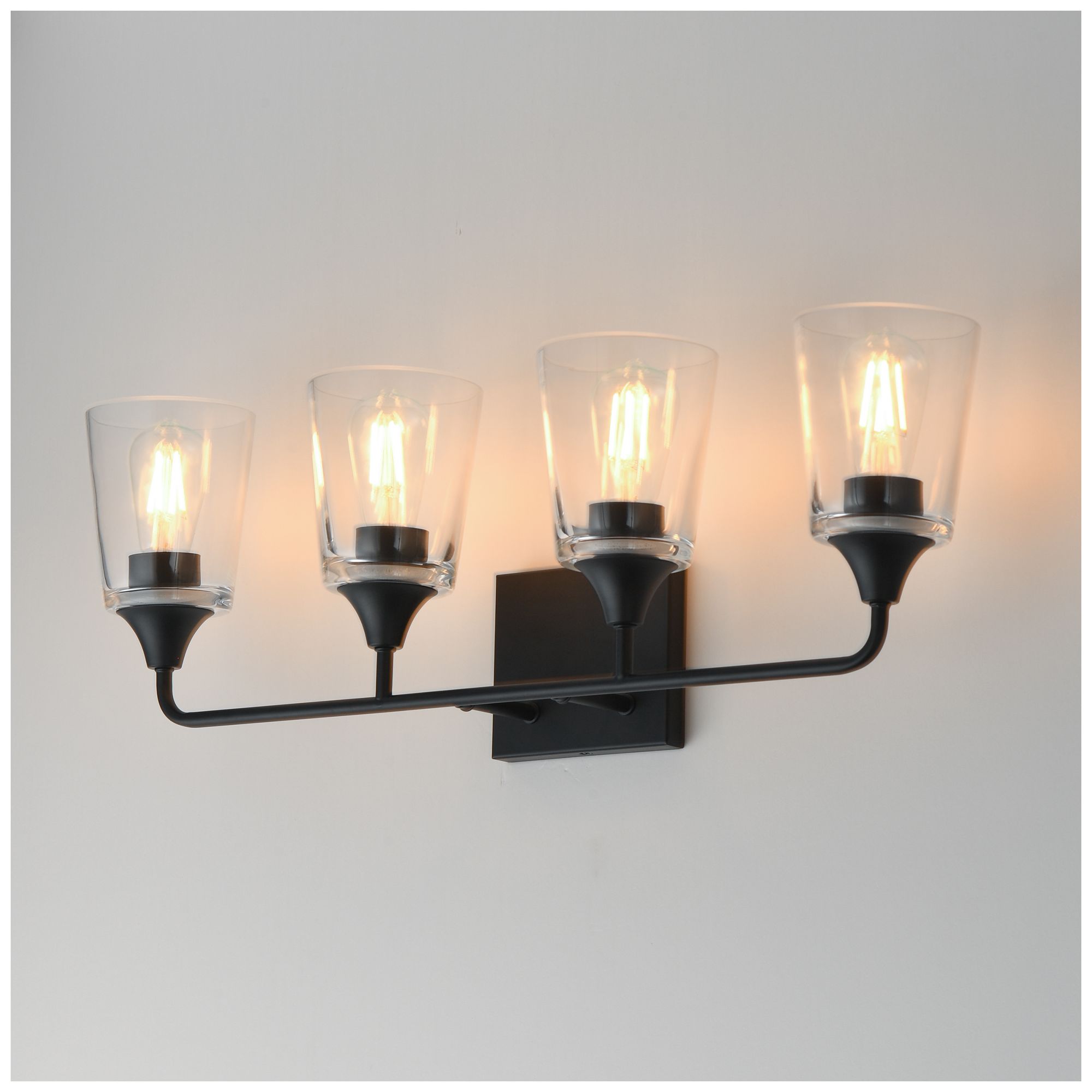 Image 5 Maxim Hudson 28 1/4" Wide Clear/Black 4-Light Bath Vanity more views