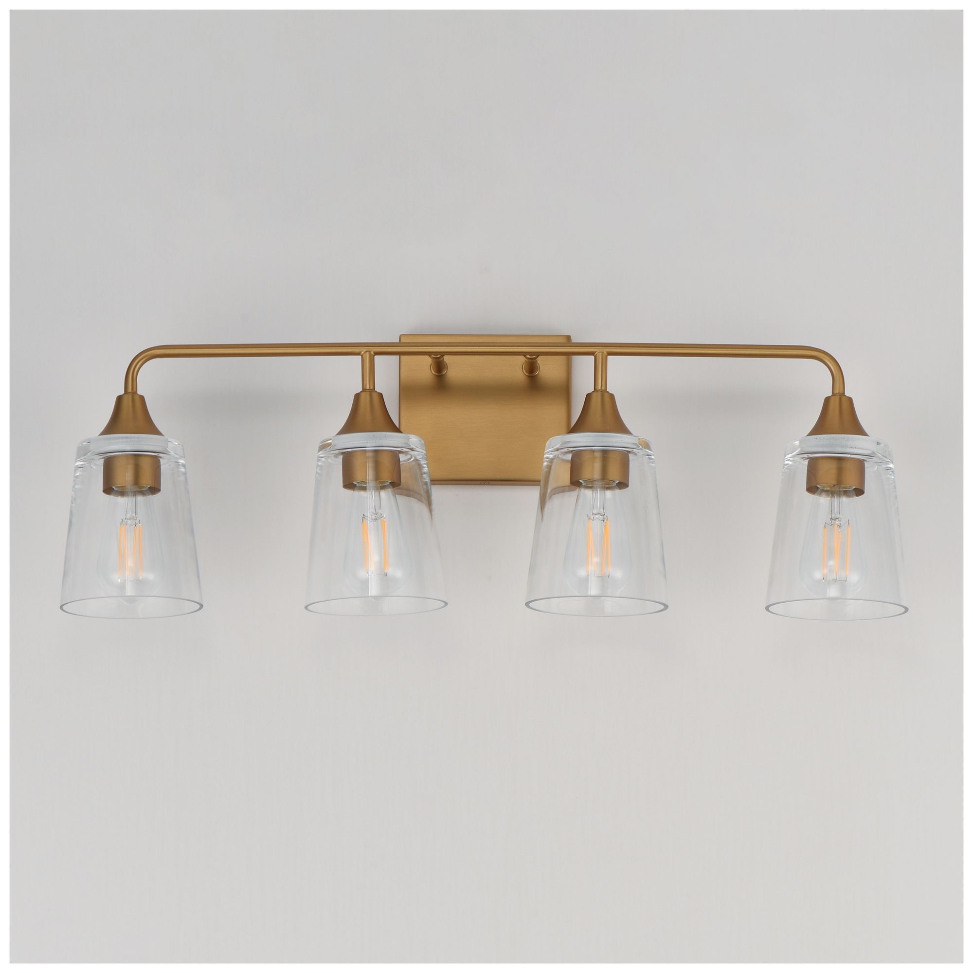 Image 3 Maxim Hudson 28 1/4" Wide Clear/Natural Aged Brass 4-Light Bath Vanity more views