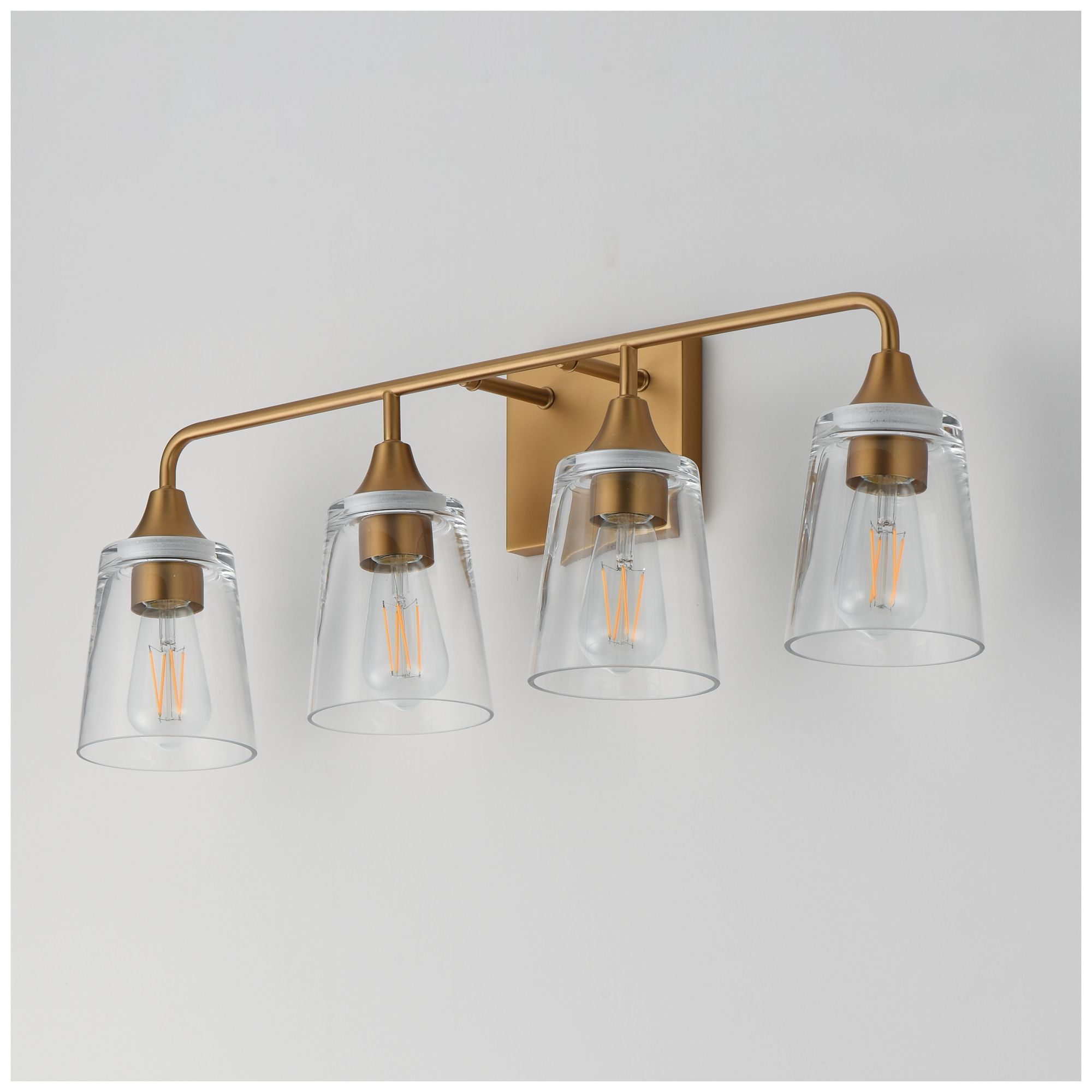 Image 5 Maxim Hudson 28 1/4" Wide Clear/Natural Aged Brass 4-Light Bath Vanity more views