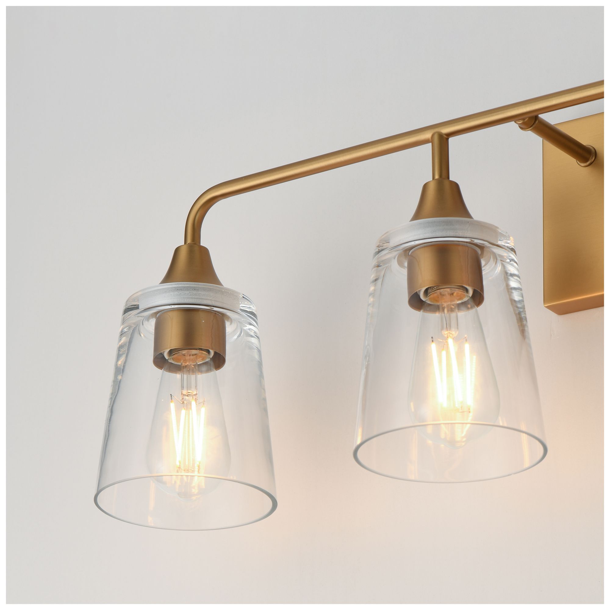 Image 6 Maxim Hudson 28 1/4" Wide Clear/Natural Aged Brass 4-Light Bath Vanity more views