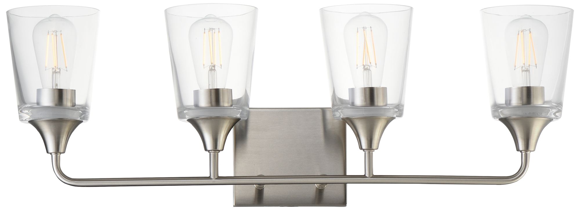 Maxim Hudson 28 1/4" Wide Clear/Satin Nickel 4-Light Bath Vanity