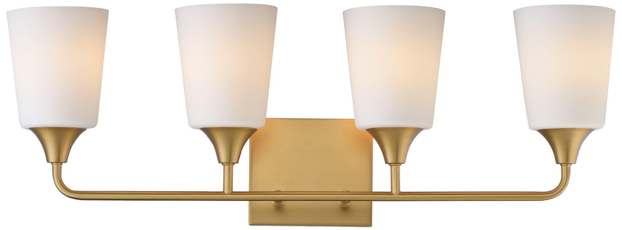 Maxim Hudson 28 1/4" Wide White/Natural Aged Brass 4-Light Bath Vanity