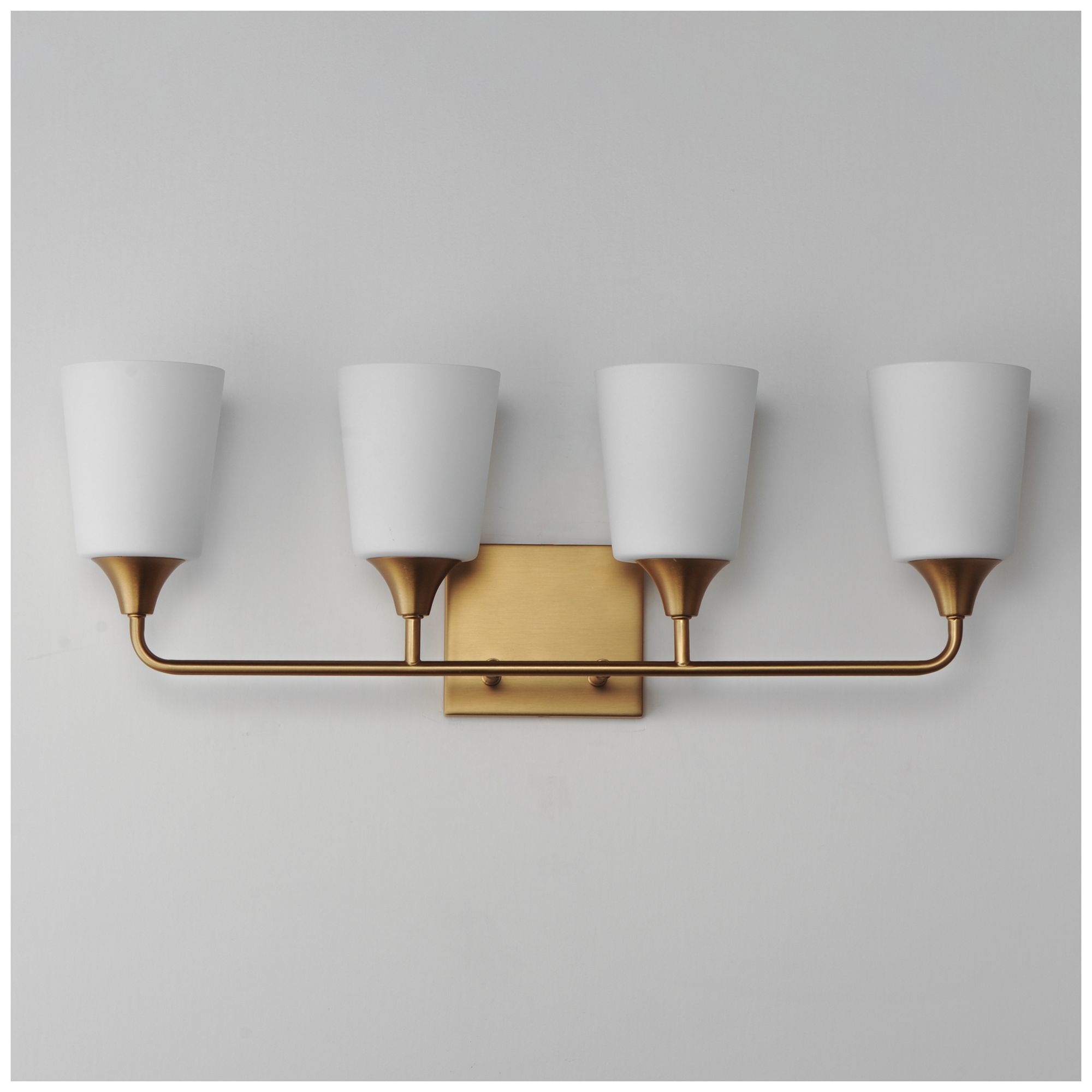 Image 3 Maxim Hudson 28 1/4" Wide White/Natural Aged Brass 4-Light Bath Vanity more views