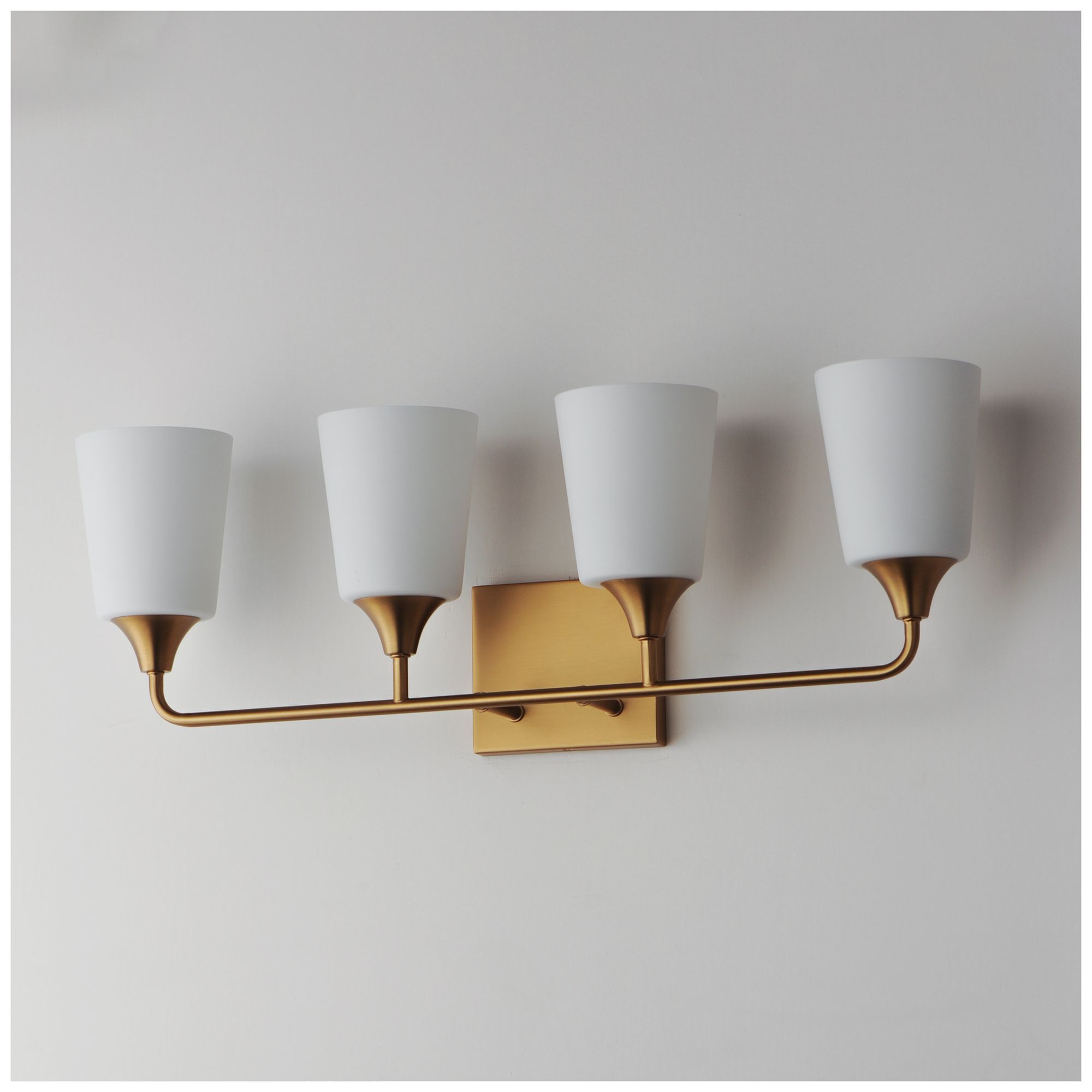 Image 4 Maxim Hudson 28 1/4" Wide White/Natural Aged Brass 4-Light Bath Vanity more views