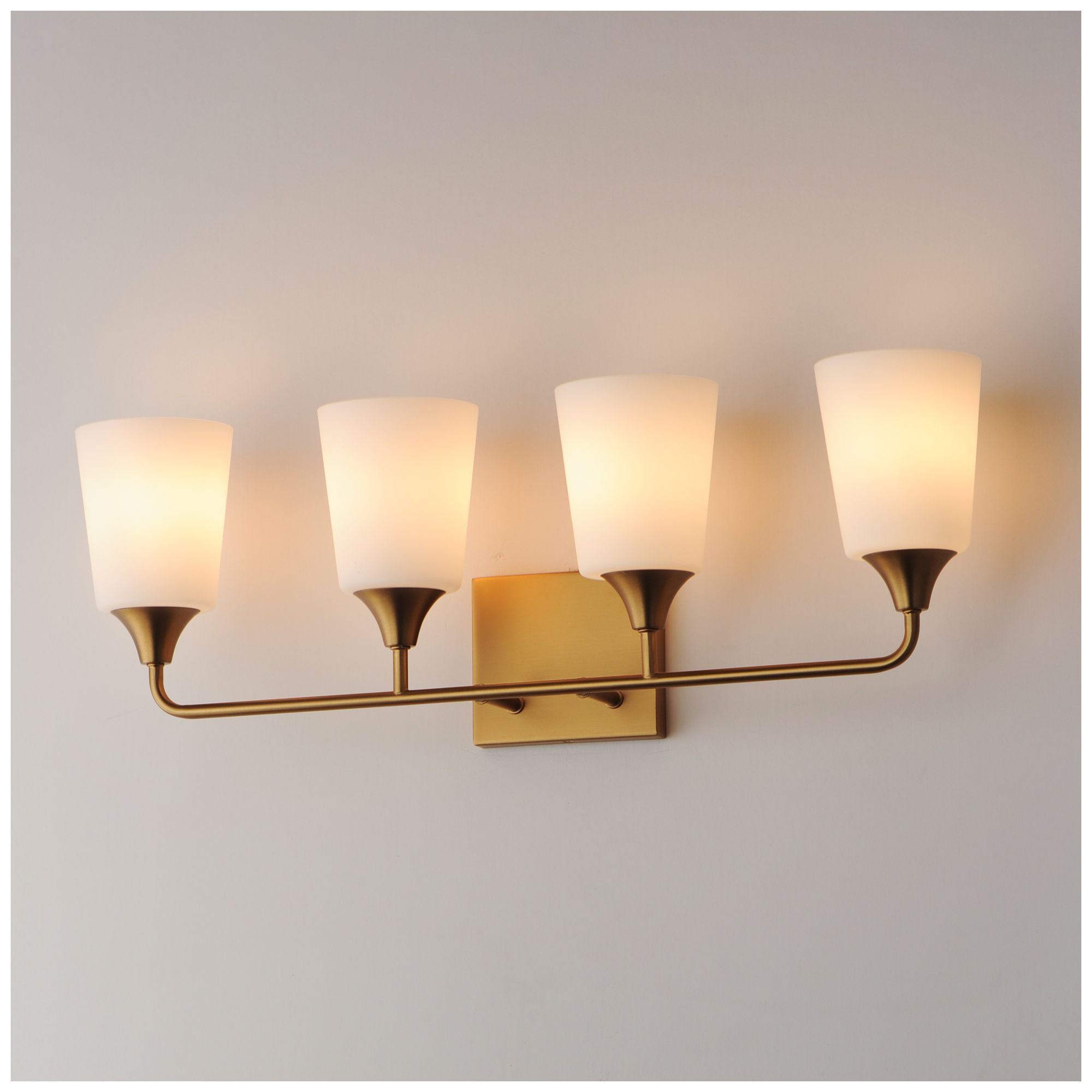 Image 5 Maxim Hudson 28 1/4" Wide White/Natural Aged Brass 4-Light Bath Vanity more views