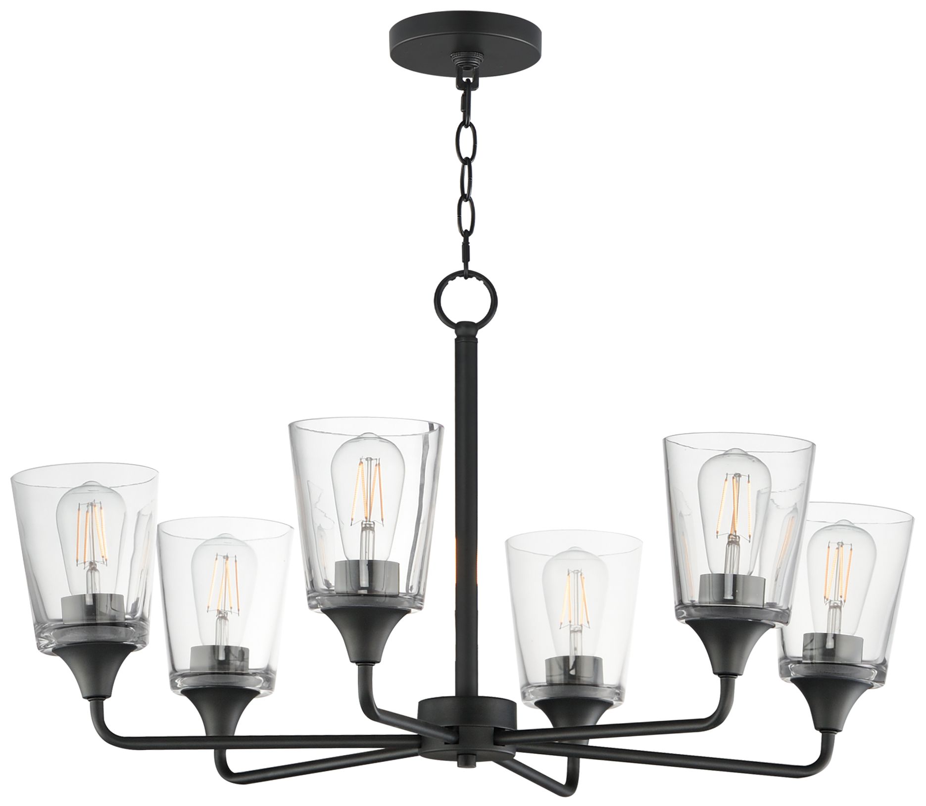 Image 2 Maxim Hudson 30" Wide Clear/Black 6-Light Chandelier