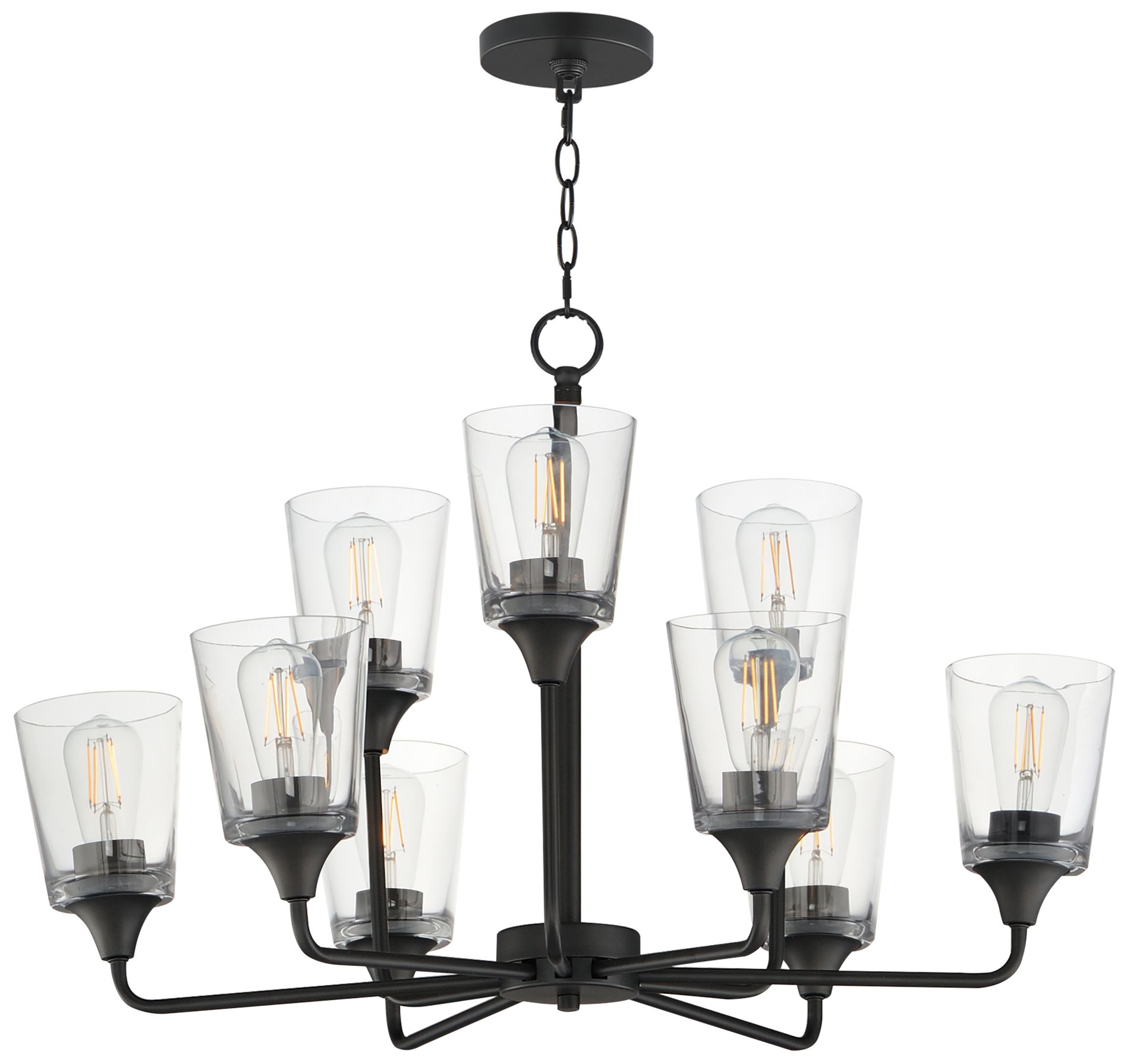 Image 2 Maxim Hudson 30" Wide Clear/Black 9-Light Two-Tier Chandelier
