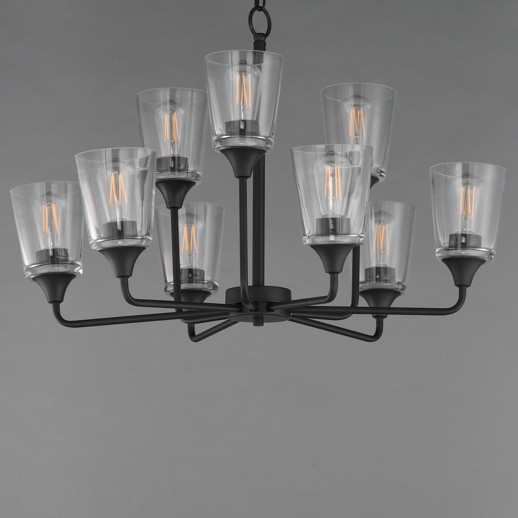 Image 3 Maxim Hudson 30" Wide Clear/Black 9-Light Two-Tier Chandelier more views