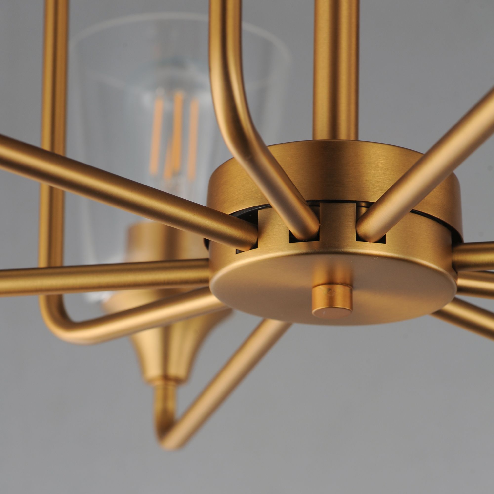 Thumbnail4 of Maxim Hudson 30" Wide Clear/Natural Aged Brass 9-Light Two-Tier Chandelier more views