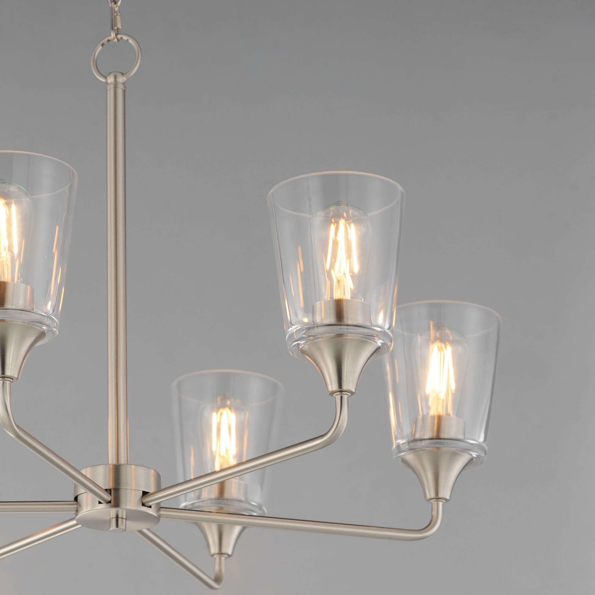 Image 5 Maxim Hudson 30" Wide Clear/Satin Nickel 6-Light Chandelier more views