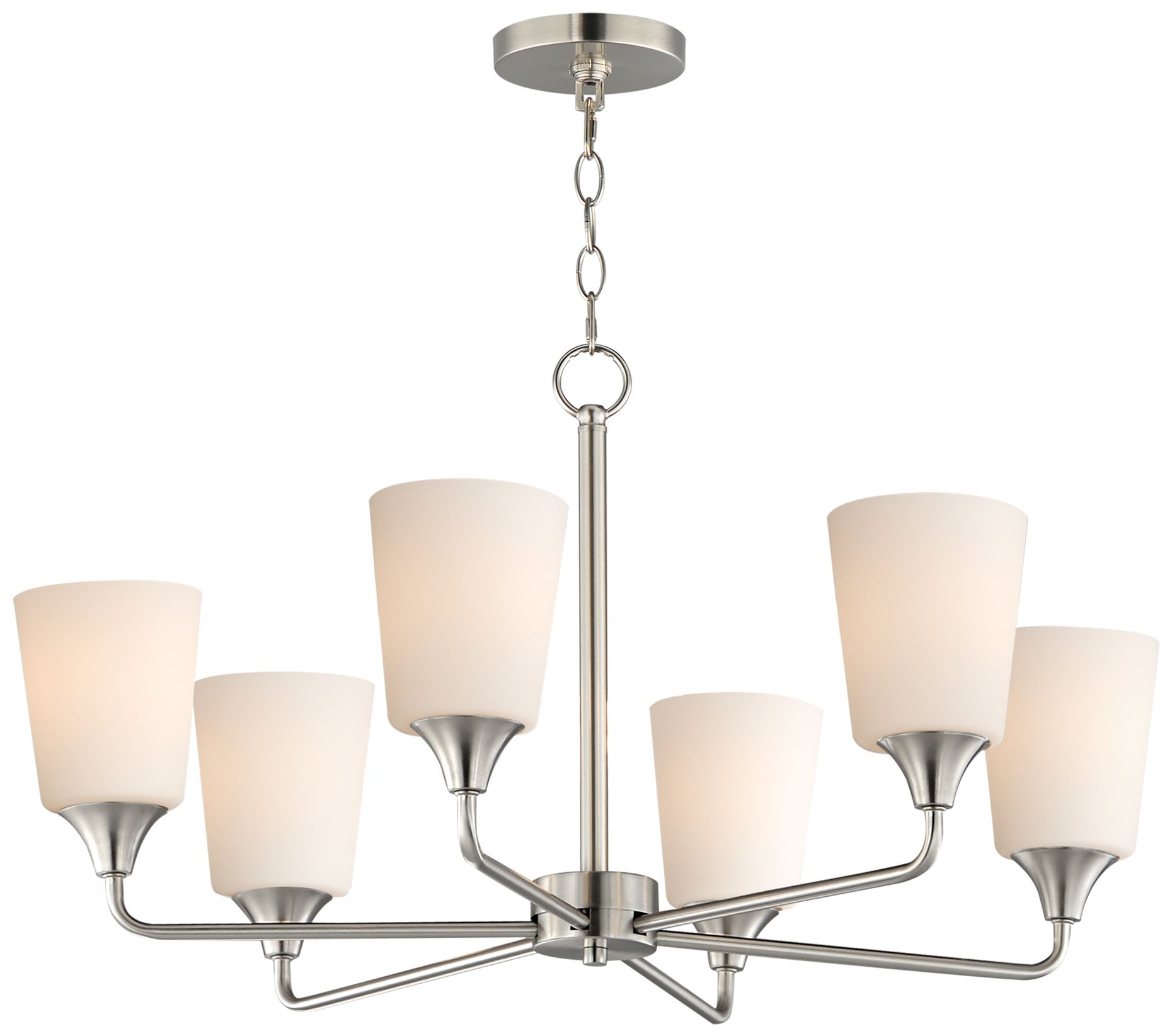 Maxim Hudson 30" Wide White/Satin Nickel 6-Light Chandelier