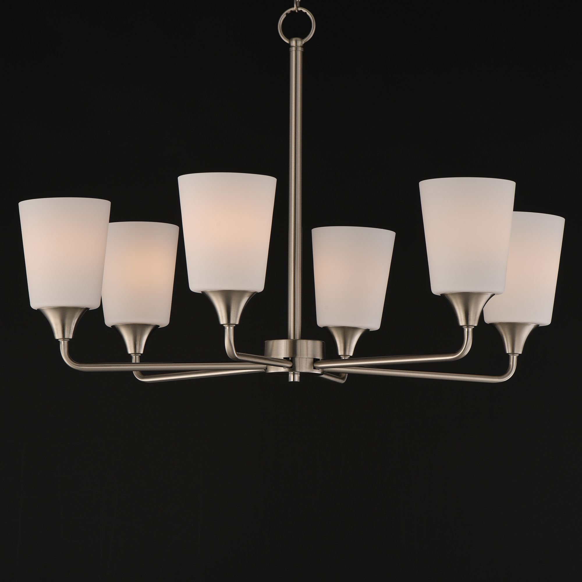 Image 3 Maxim Hudson 30" Wide White/Satin Nickel 6-Light Chandelier more views