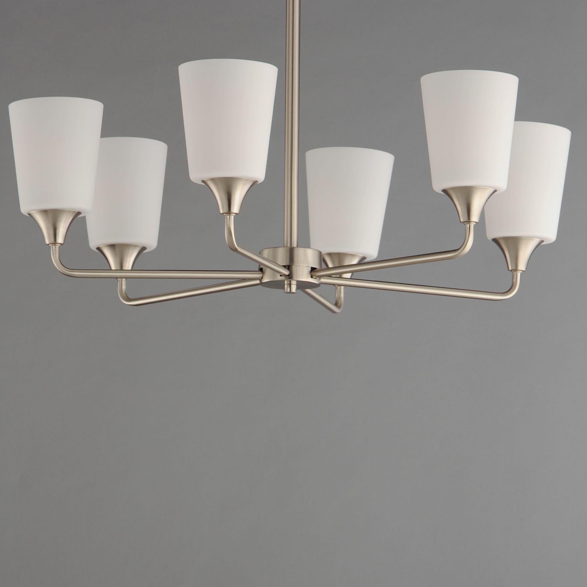 Image 4 Maxim Hudson 30" Wide White/Satin Nickel 6-Light Chandelier more views