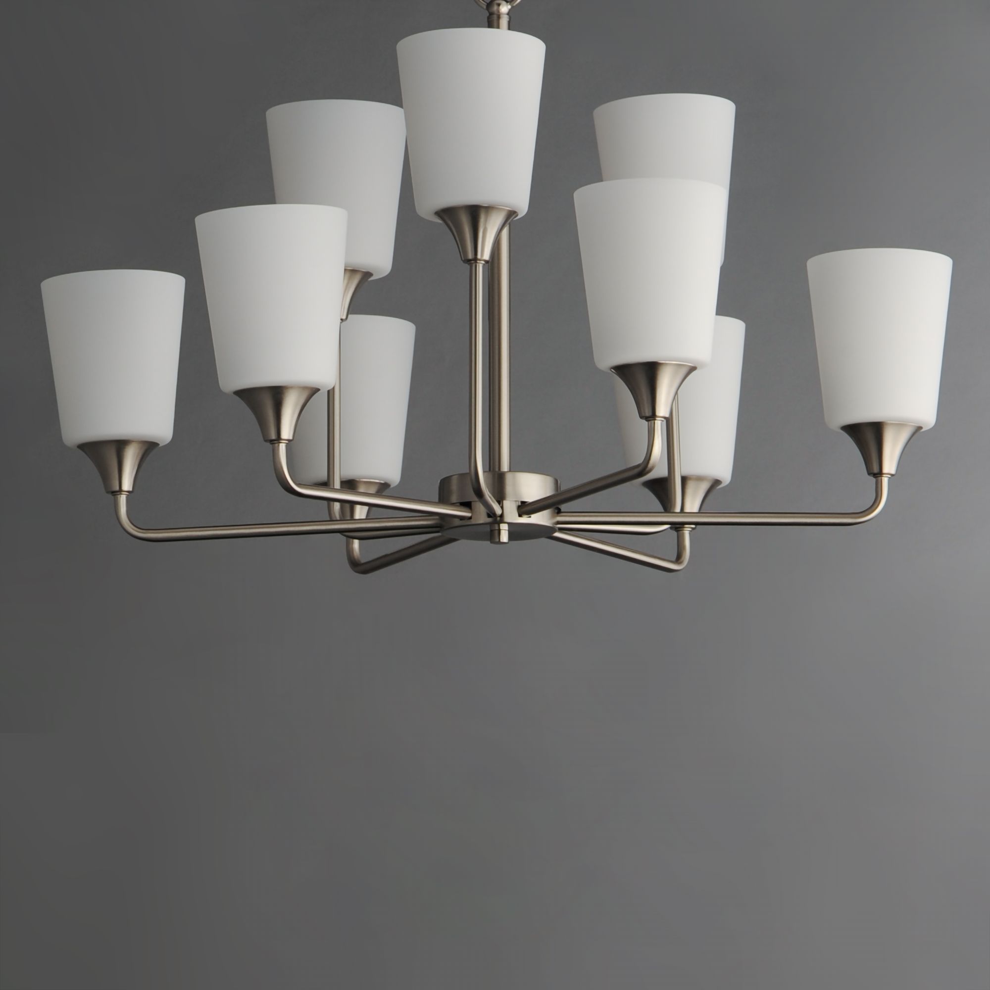 Image 3 Maxim Hudson 30" Wide White/Satin Nickel 9-Light Chandelier more views