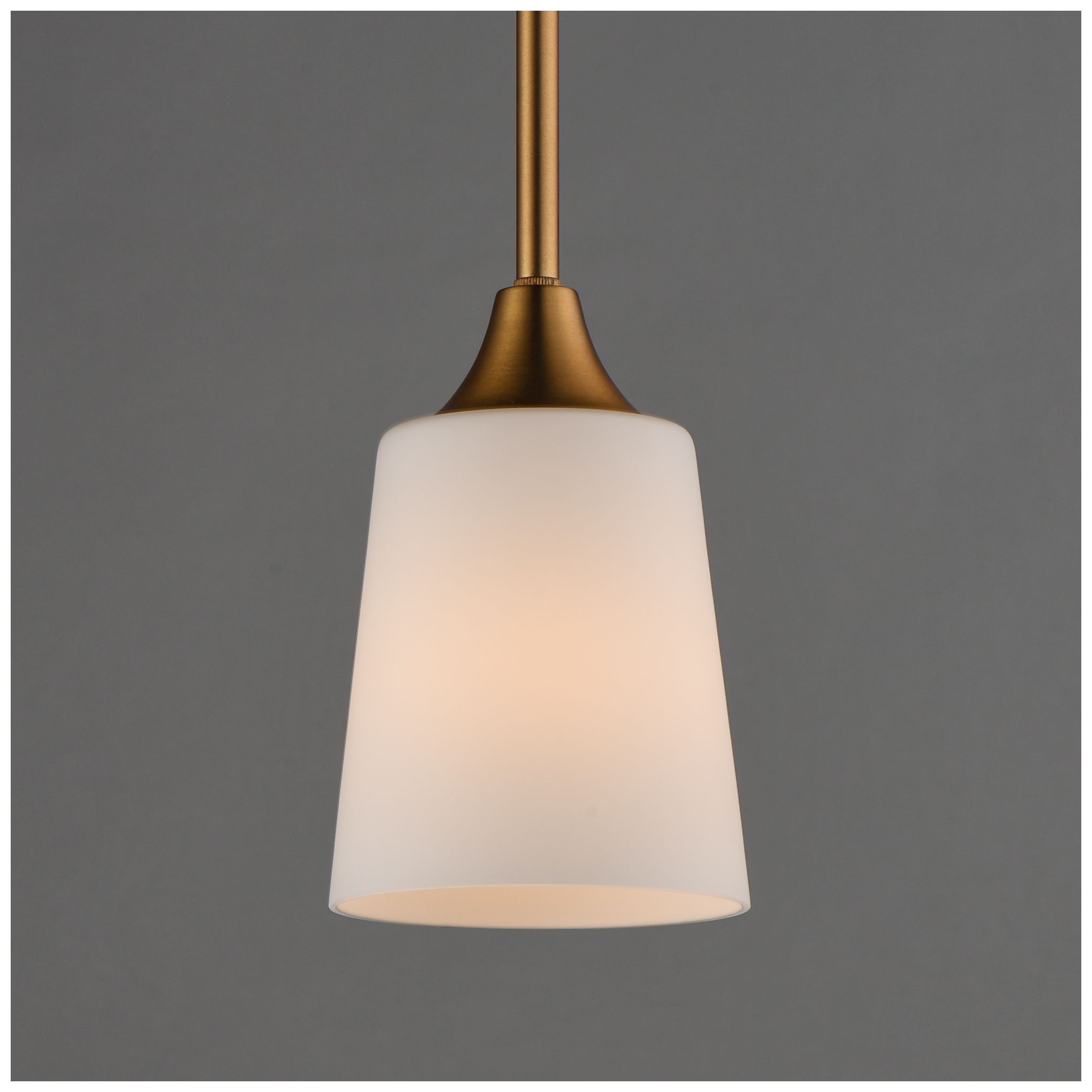 Image 2 Maxim Hudson 4 3/4" Satin White/Natural Aged Brass Mini Pendant more views