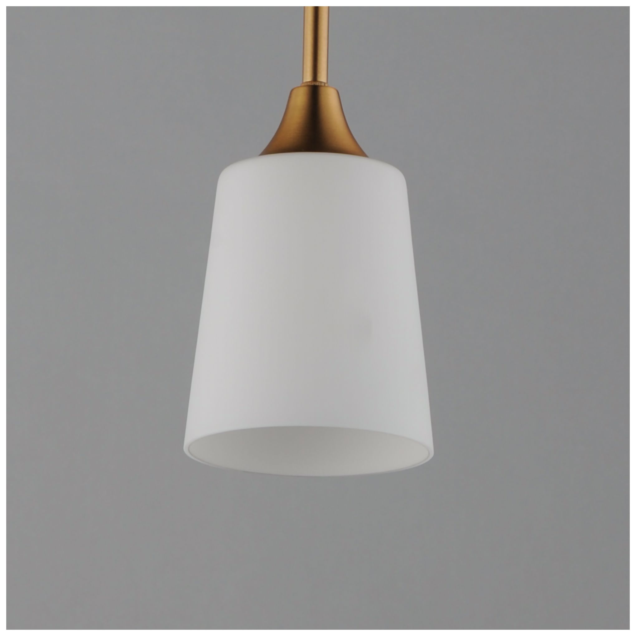 Image 3 Maxim Hudson 4 3/4" Satin White/Natural Aged Brass Mini Pendant more views