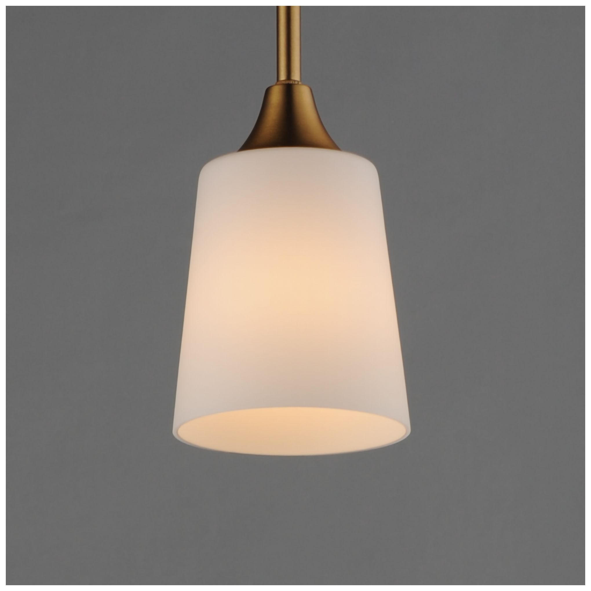 Image 4 Maxim Hudson 4 3/4" Satin White/Natural Aged Brass Mini Pendant more views