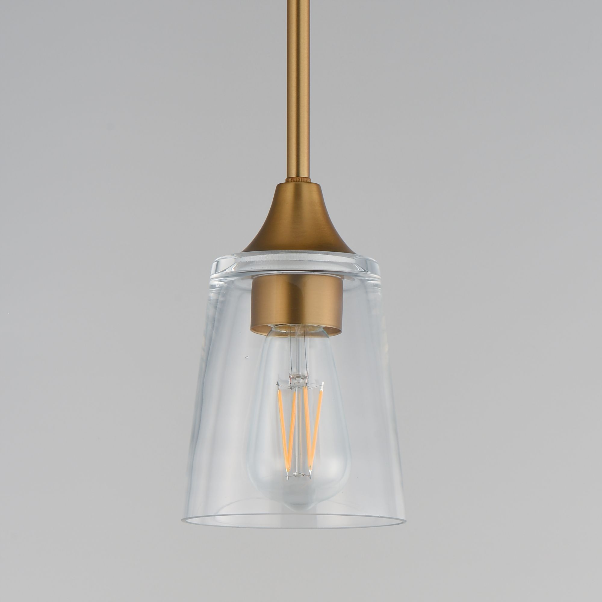 Image 3 Maxim Hudson 4 3/4" Wide Clear/Natural Aged Brass Mini Pendant more views