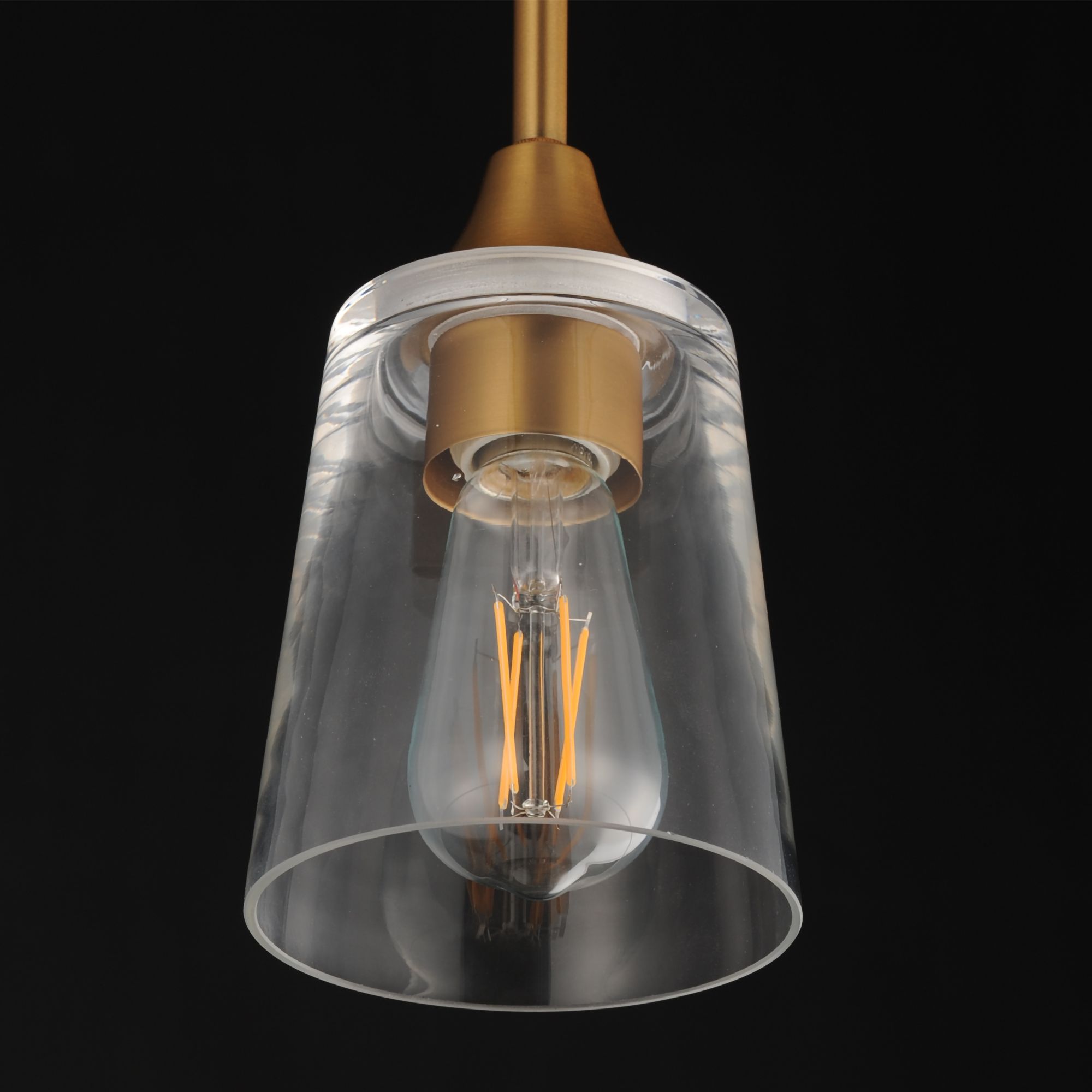 Image 4 Maxim Hudson 4 3/4" Wide Clear/Natural Aged Brass Mini Pendant more views