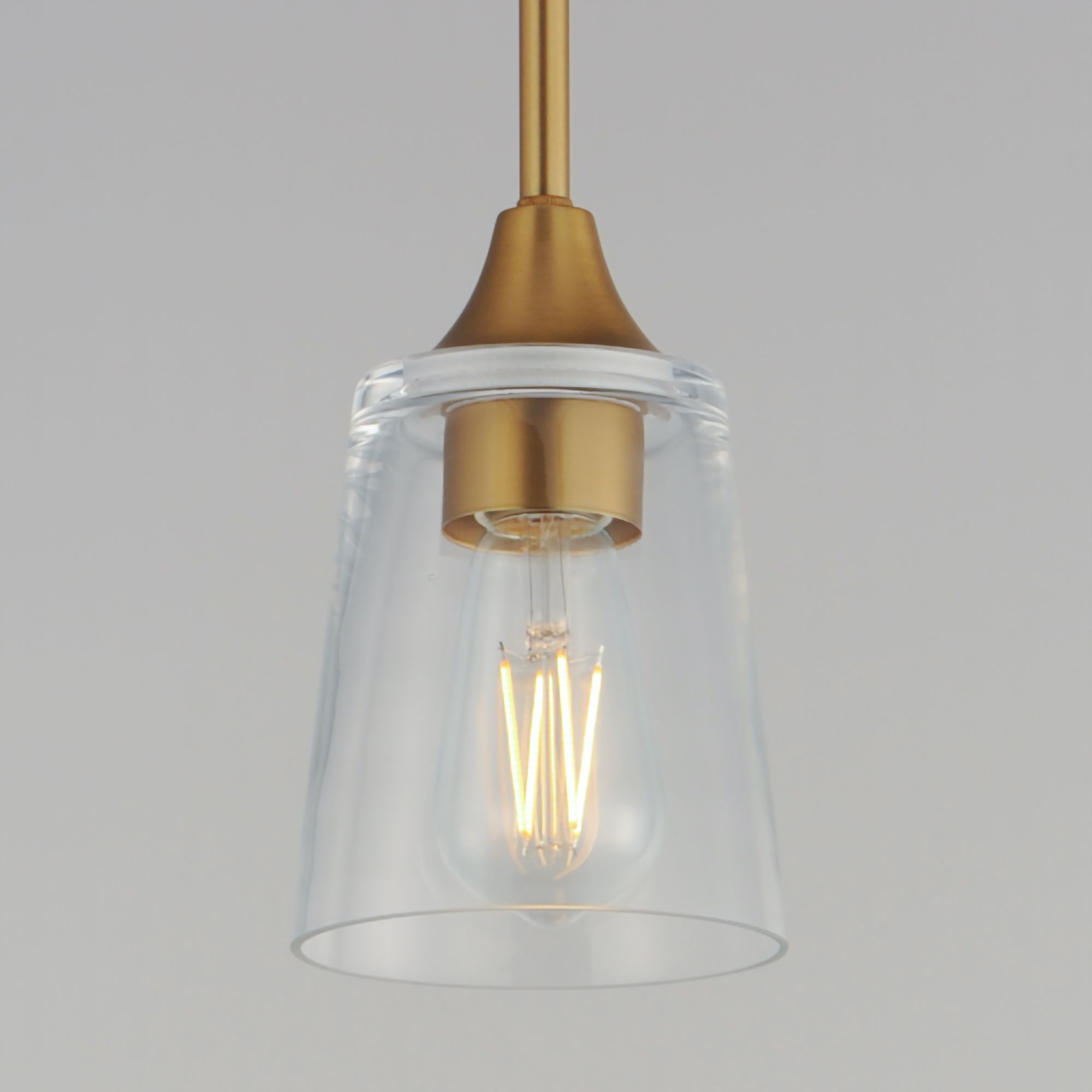 Image 5 Maxim Hudson 4 3/4" Wide Clear/Natural Aged Brass Mini Pendant more views