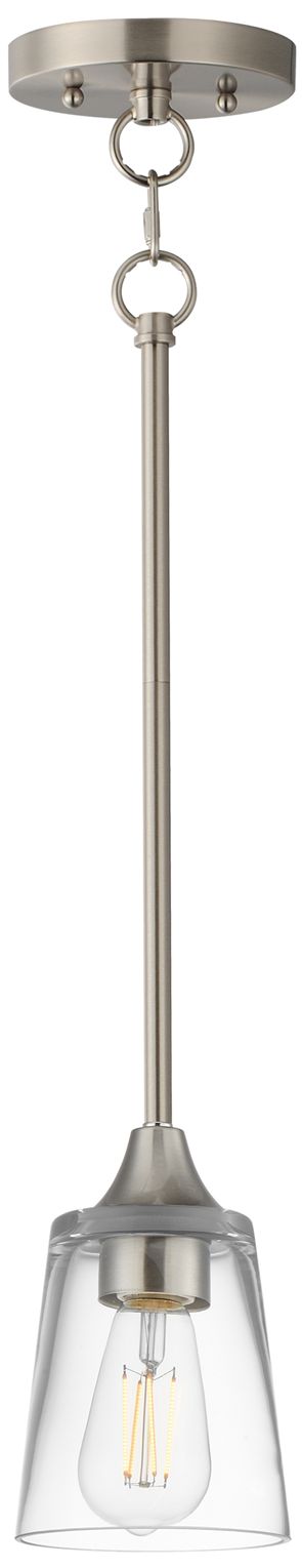 Image 2 Maxim Hudson 4 3/4" Wide Clear/Satin Nickel Mini Pendant