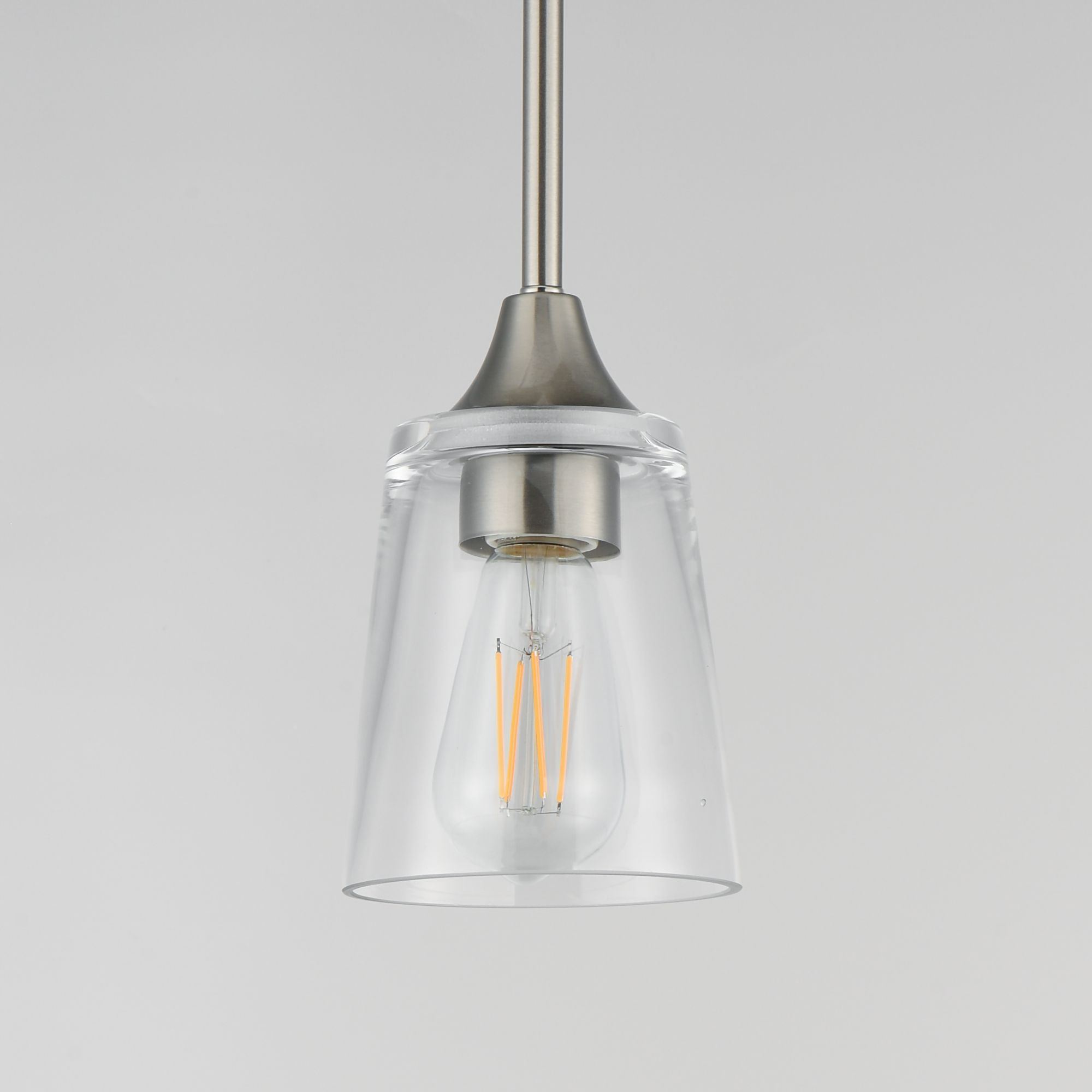 Image 3 Maxim Hudson 4 3/4" Wide Clear/Satin Nickel Mini Pendant more views
