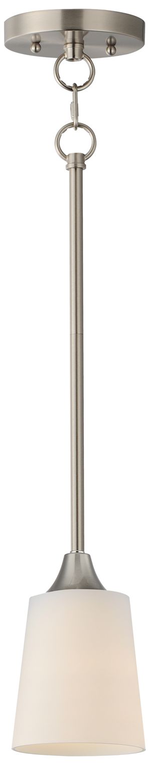 Maxim Hudson 4 3/4" Wide White/Satin Nickel Mini Pendant