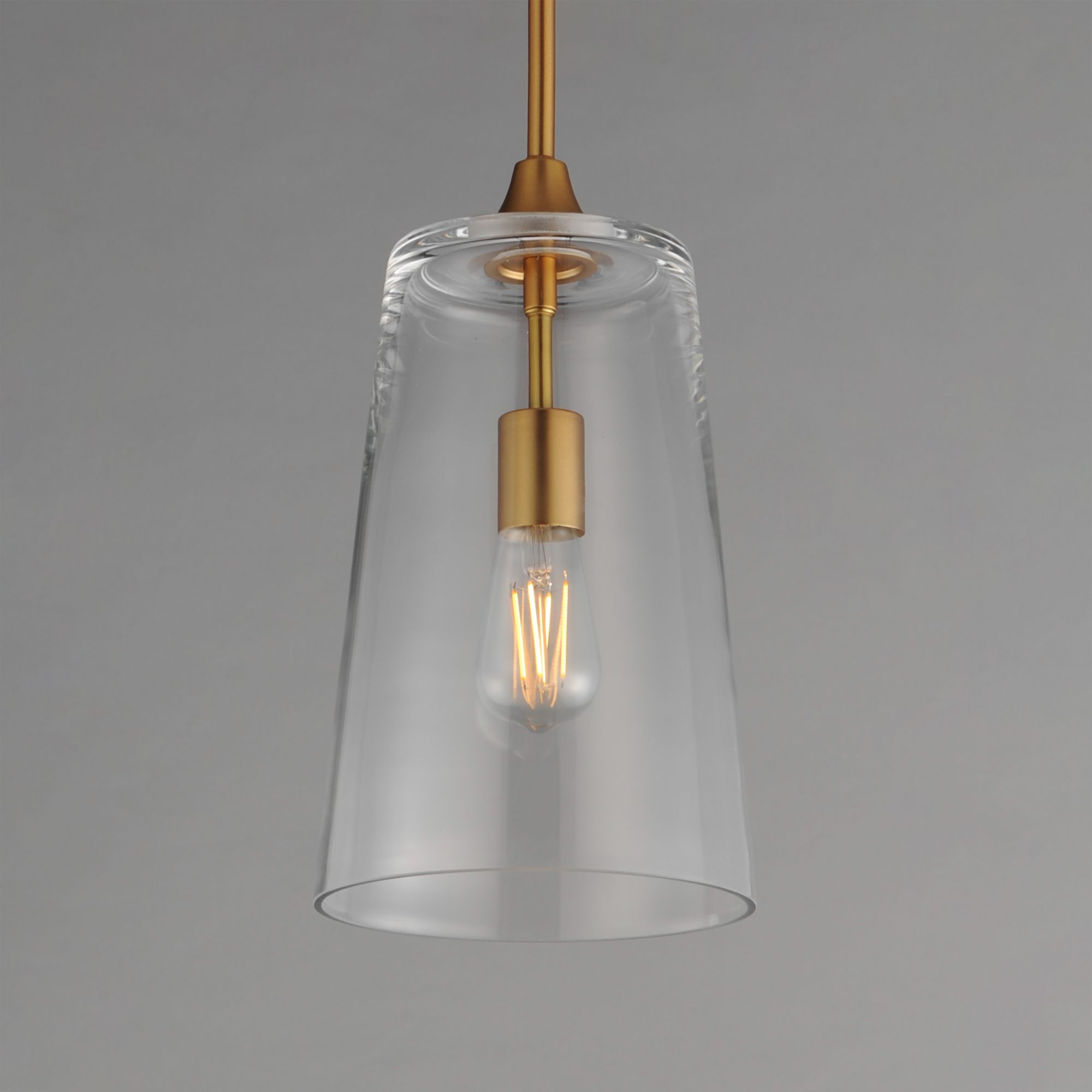 Image 5 Maxim Hudson 7 3/4" Wide Clear/Natural Aged Brass Single Pendant more views